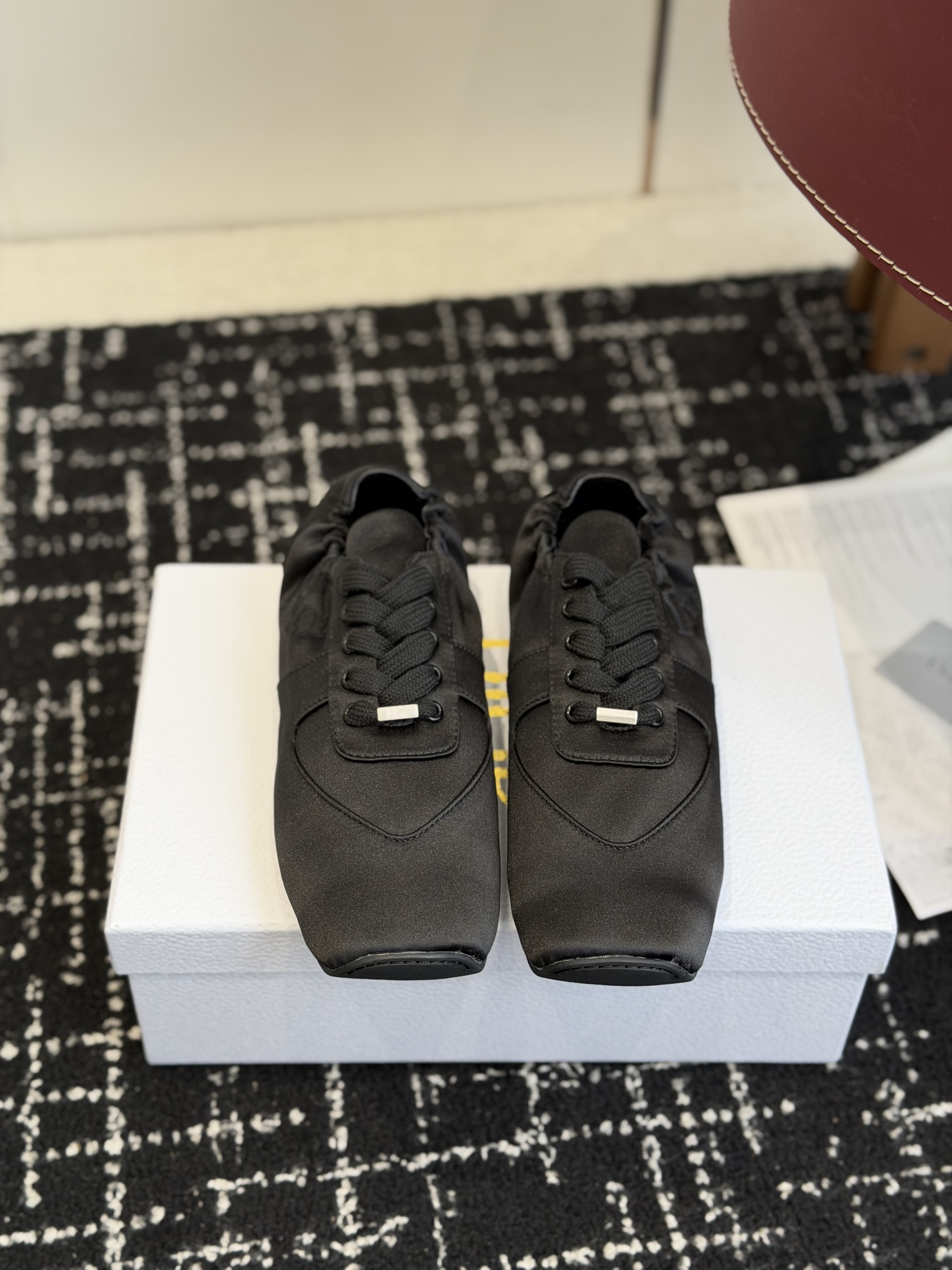 Кеды женские в стиле Dior D-Coeur чёрного цвета