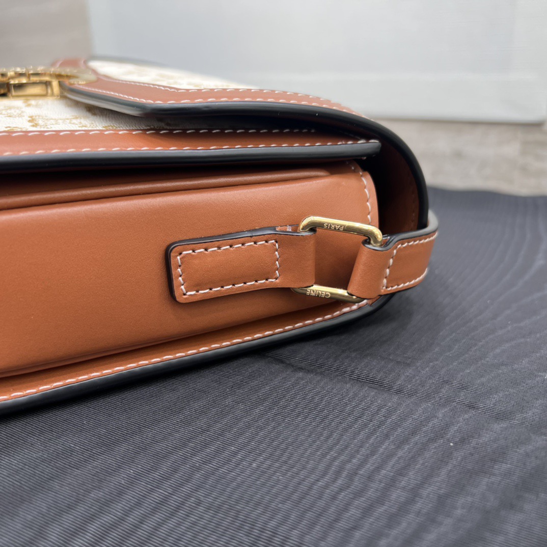 Сумка женская в стиле Celine Triomphe Canvas мини с кожаной отделкой