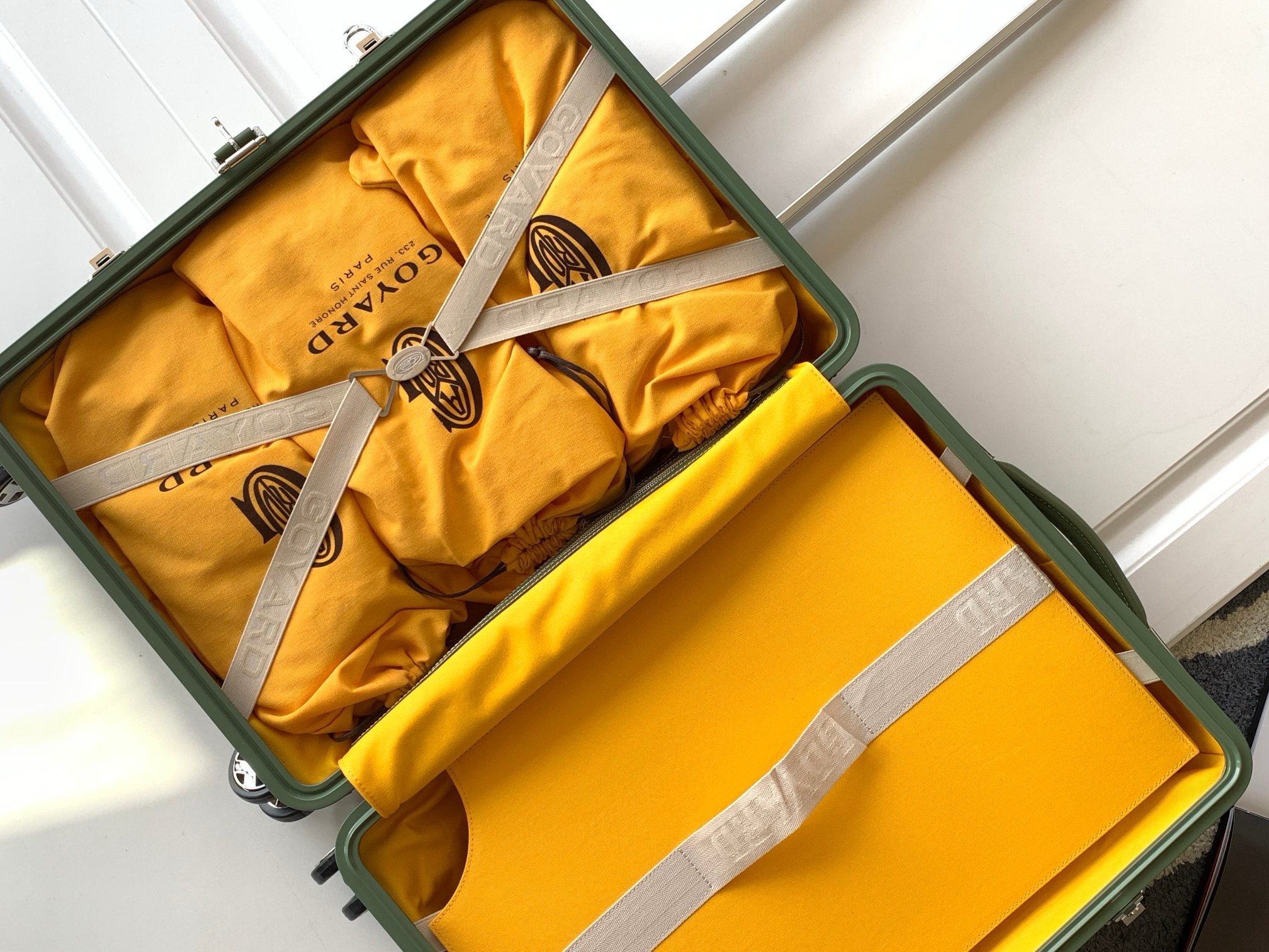 Чемодан Goyard Bourget PM зелёного цвета