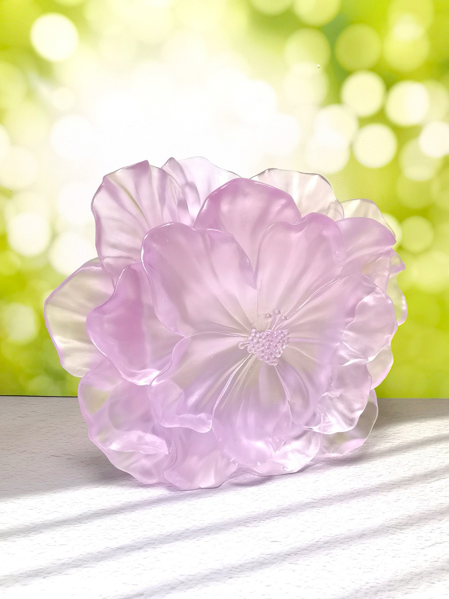 Ваза хрустальная в стиле Daum Camellia, розового цвета