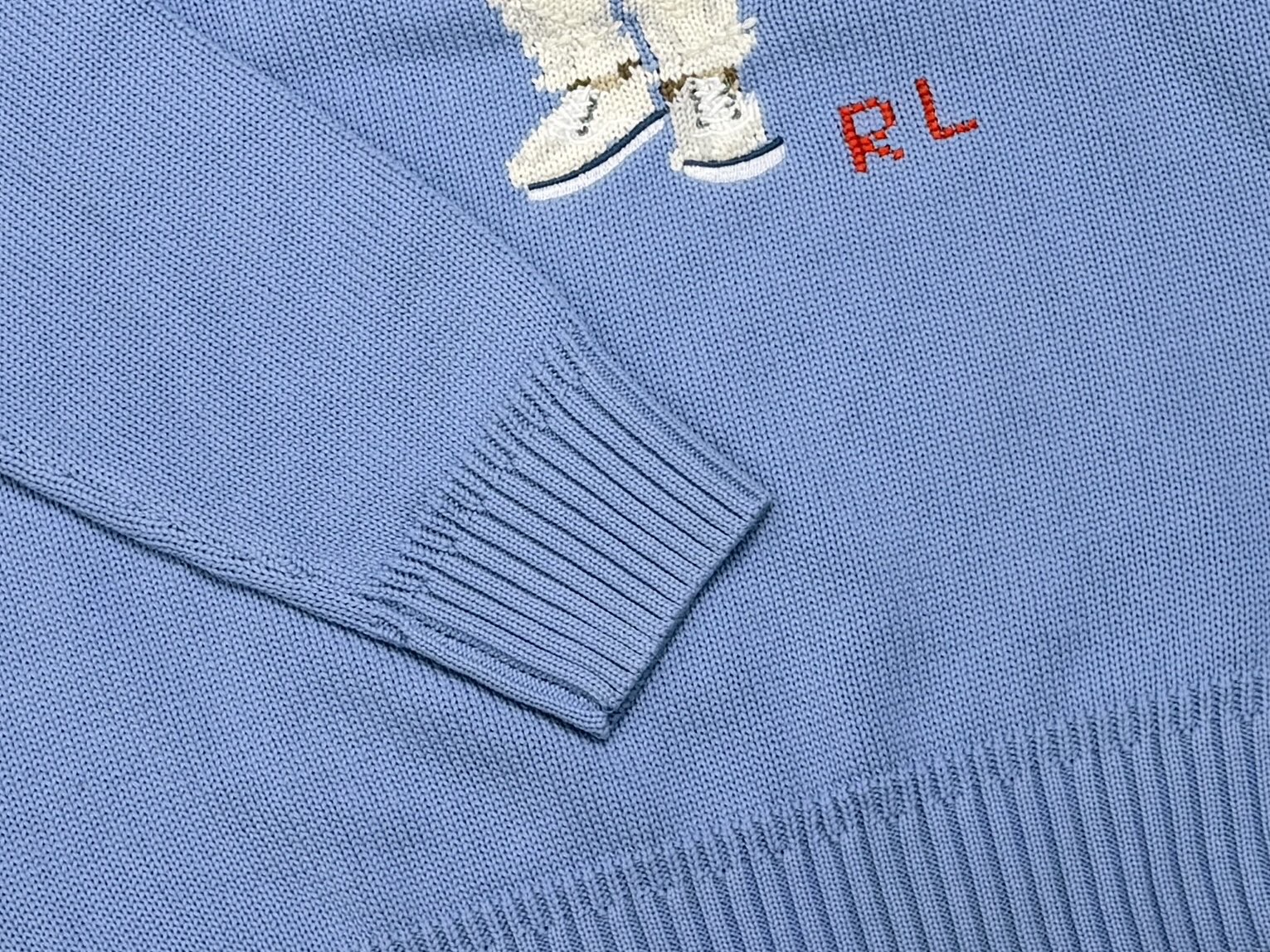 Свитер унисекс в стиле Polo Ralph Lauren голубого цвета