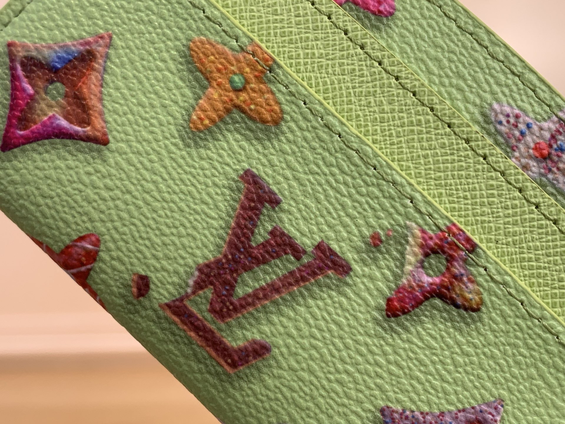 Картхолдер унисекс в стиле Louis Vuitton Double Monogram Donuts зелёного цвета