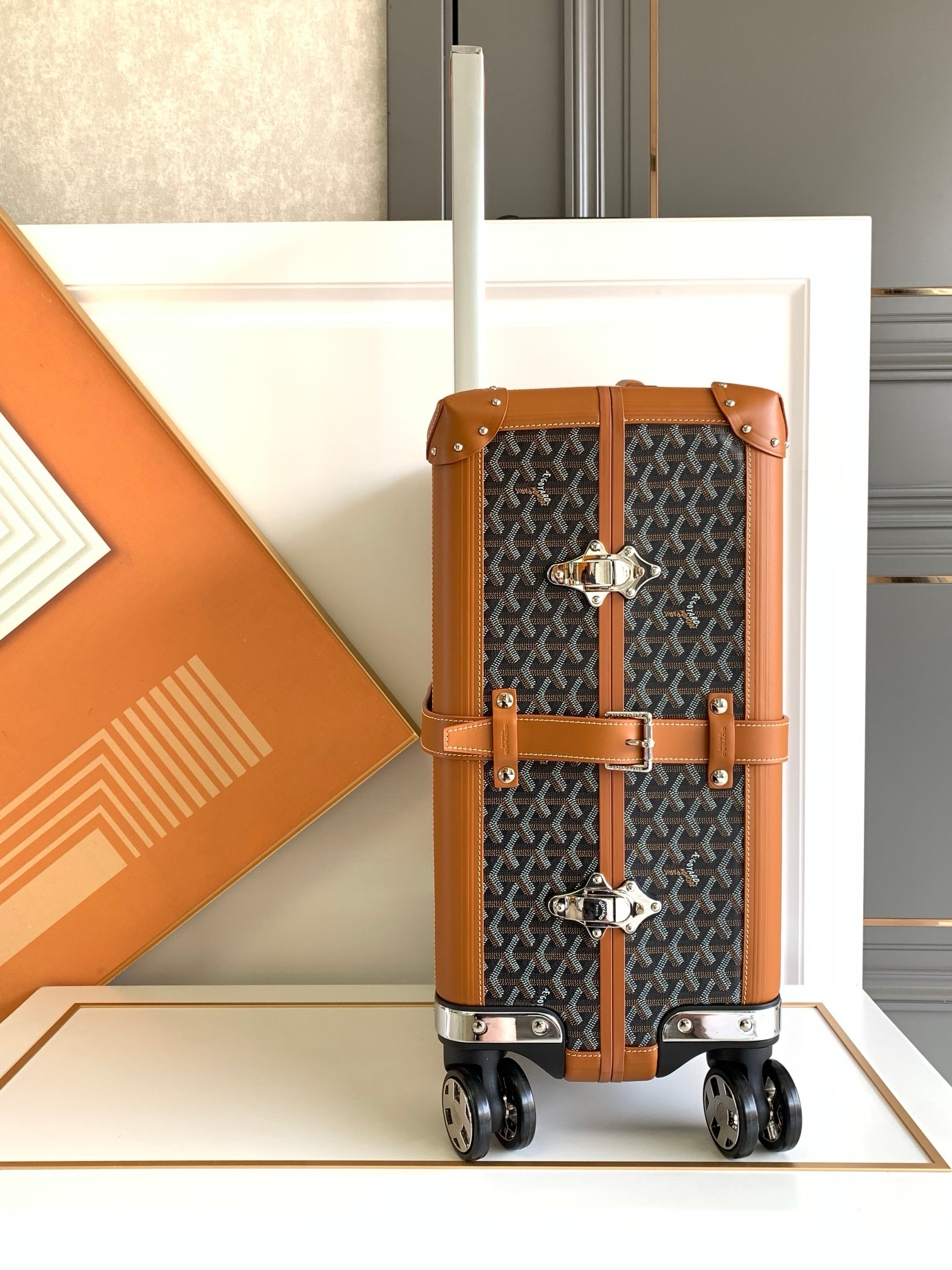 Чемодан Goyard Bourget PM коричневого цвета
