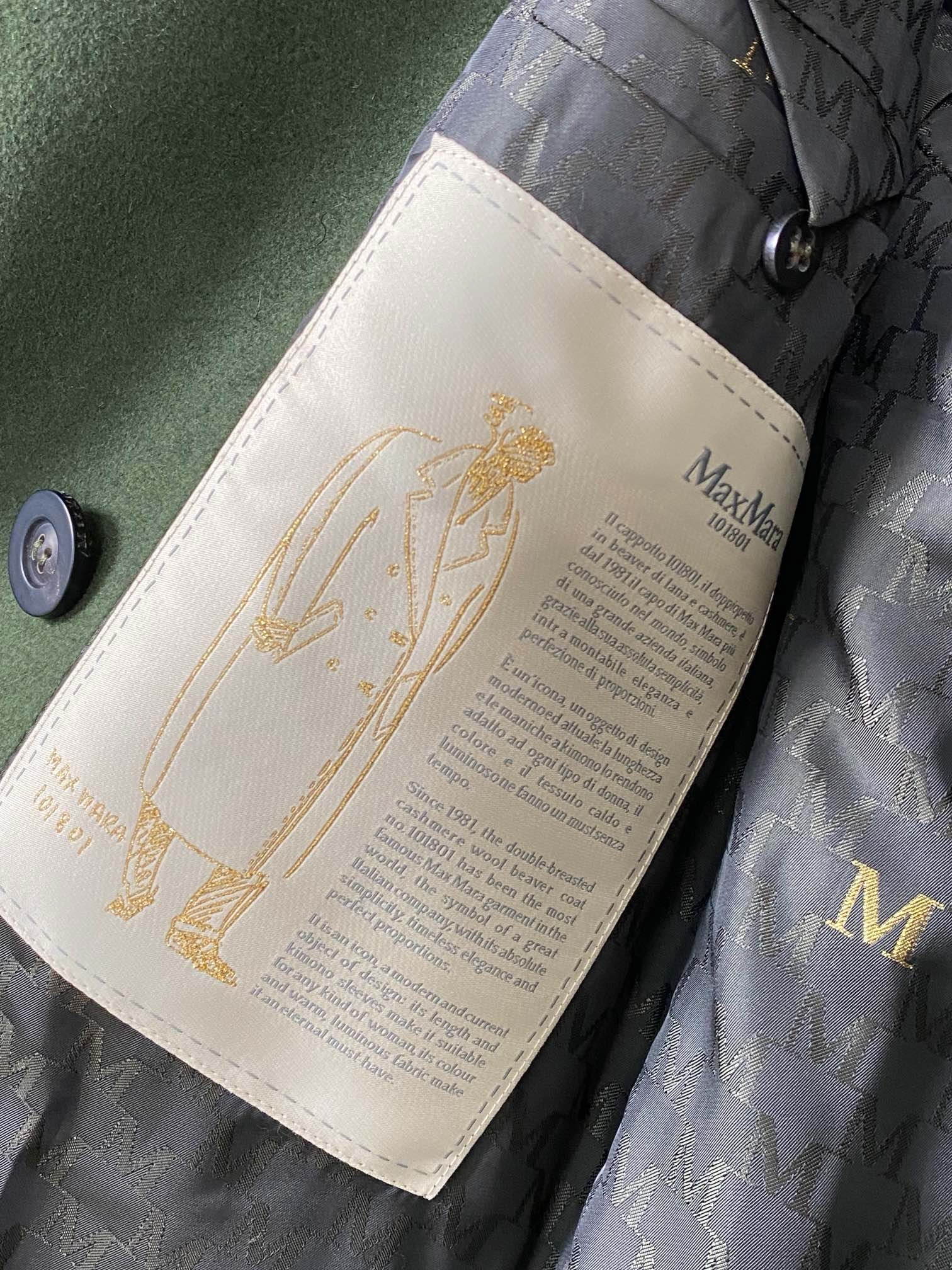 Пальто женское в стиле Max Mara Anne-Marie Beretta зелёного цвета