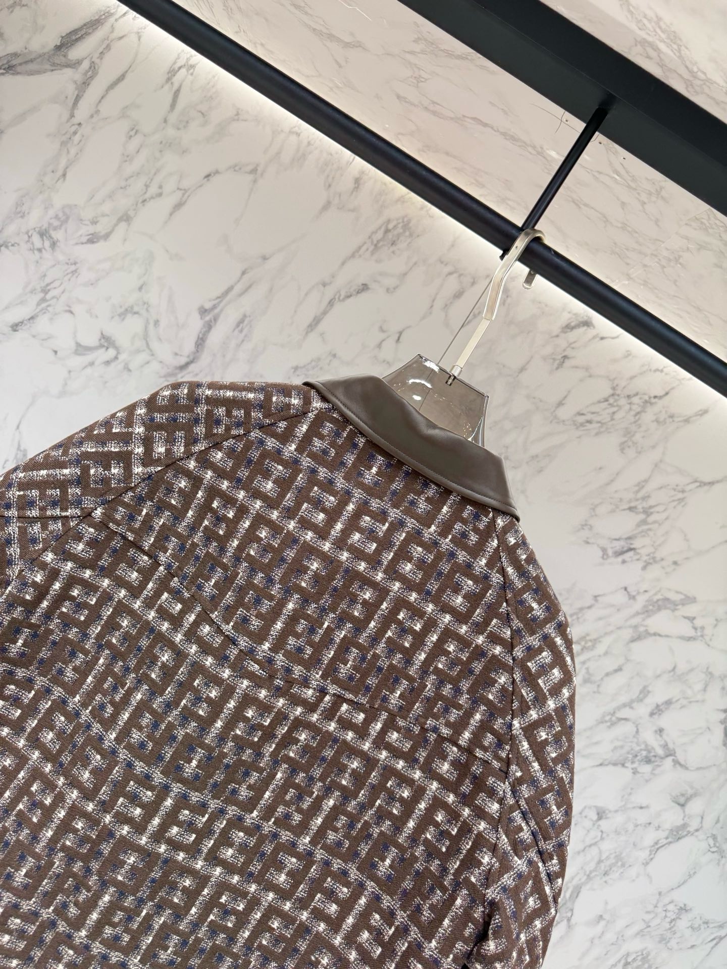 Куртка мужская Fendi FF Jacquard Blouson коричневого цвета с монограммой FF