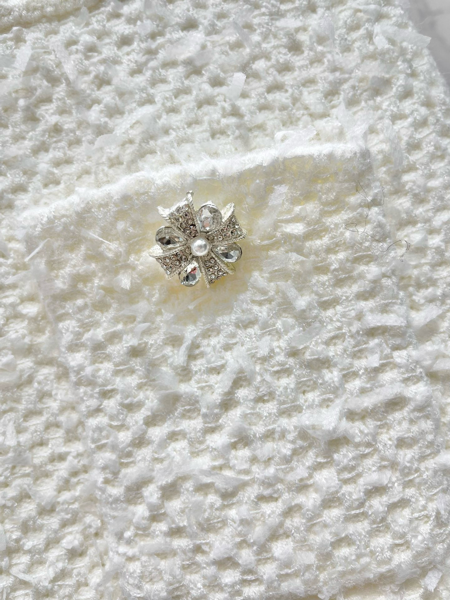 Юбка женская в стиле Self-Portrait с кристаллами, цвет айвори