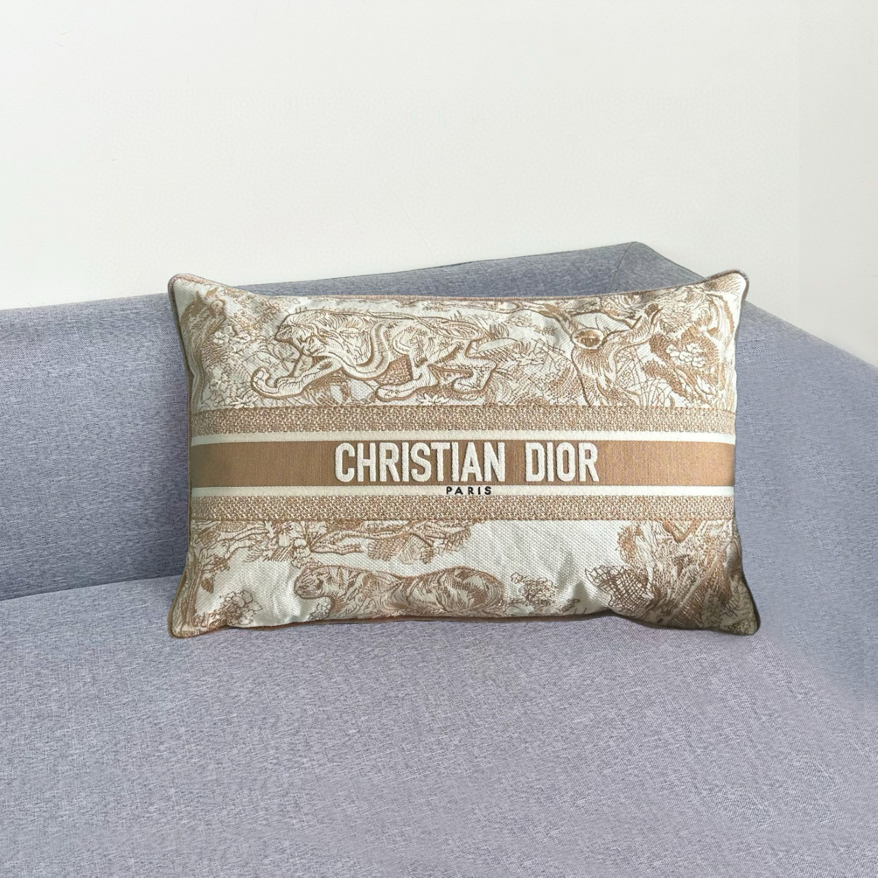  Подушка декоративная в стиле Dior с анималистичным принтом и картографическим принтом, 30×50 см