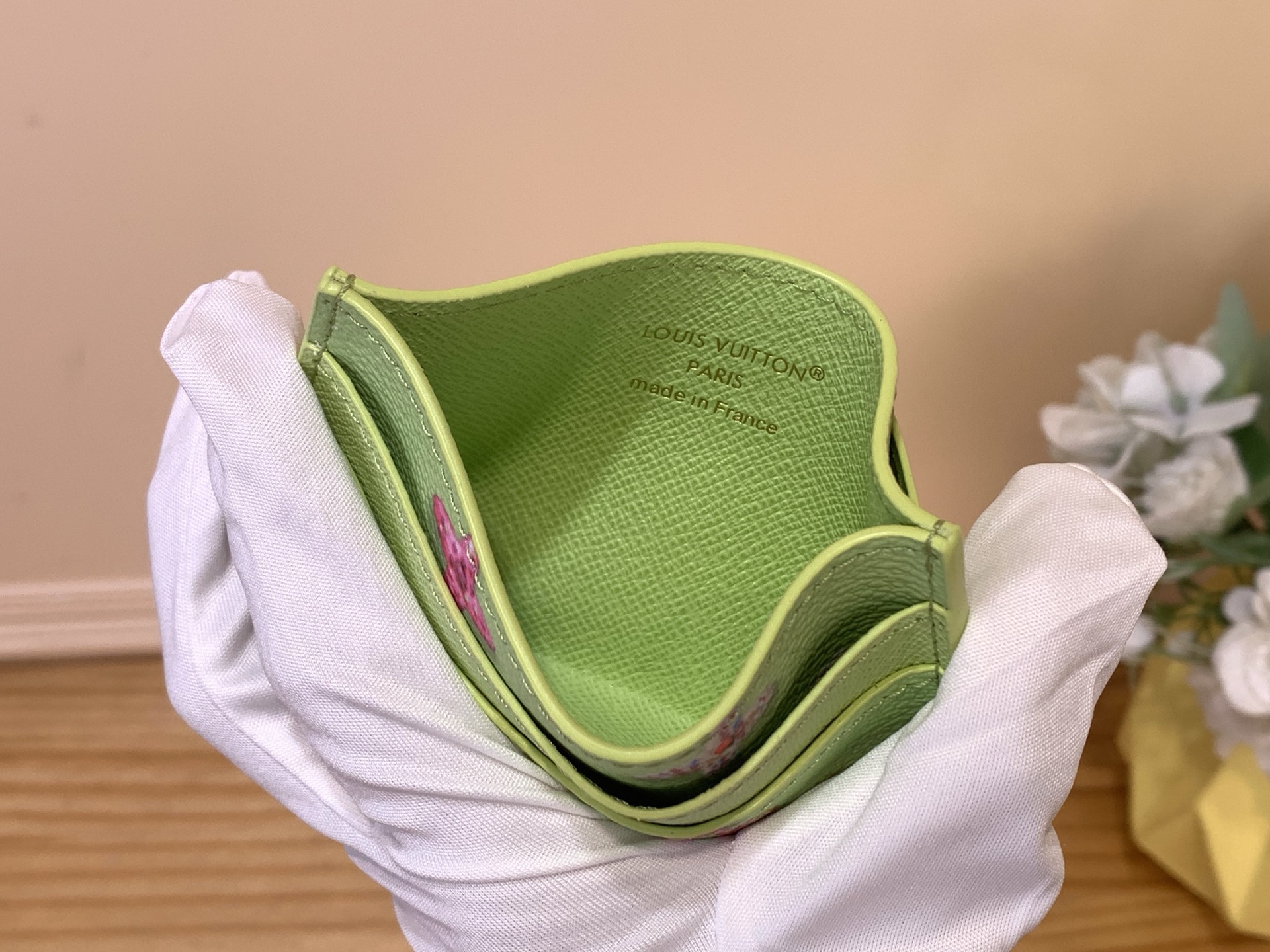 Картхолдер унисекс в стиле Louis Vuitton Double Monogram Donuts зелёного цвета