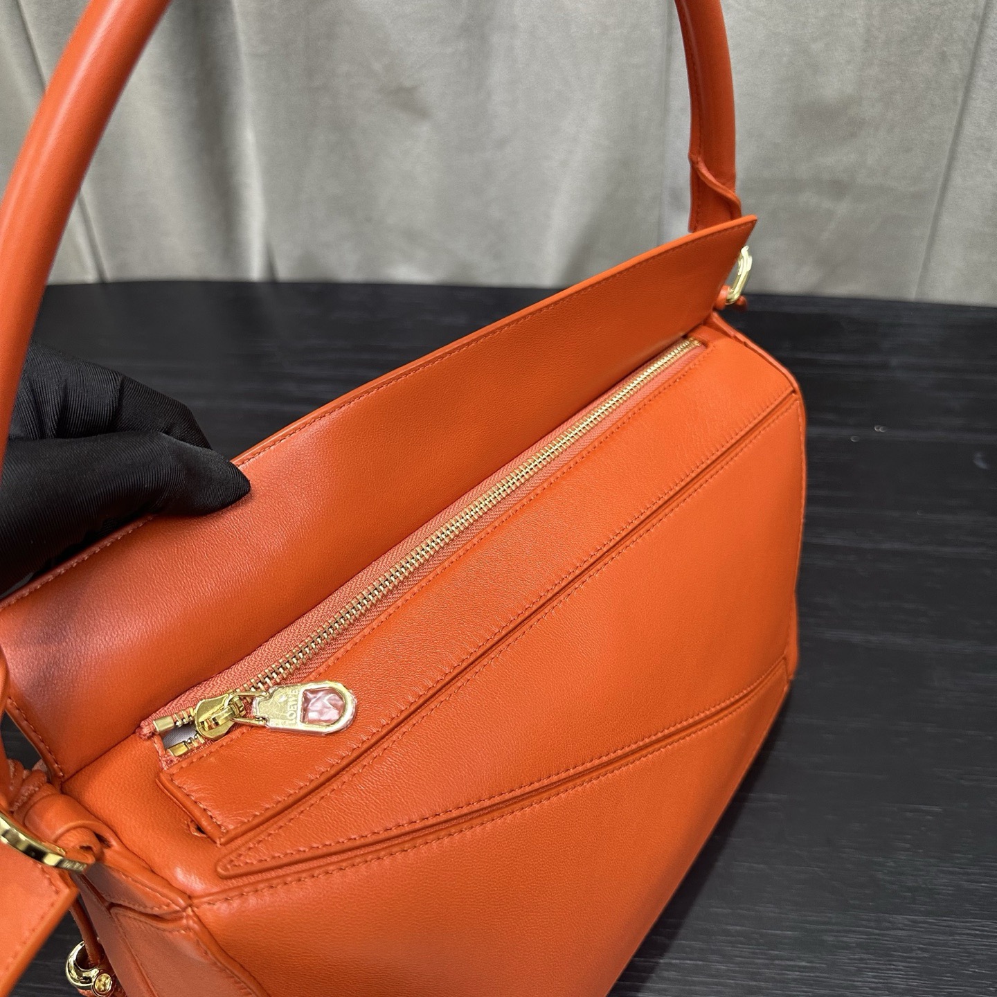 Сумка женская в стиле Loewe Puzzle оранжевого цвета