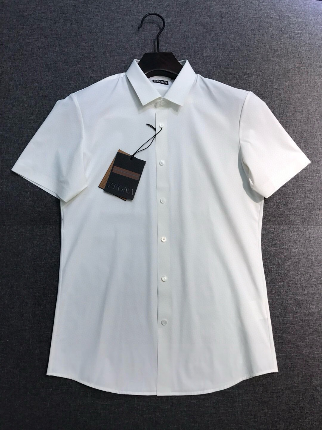 Рубашка мужская Zegna белого цвета с коротким рукавом