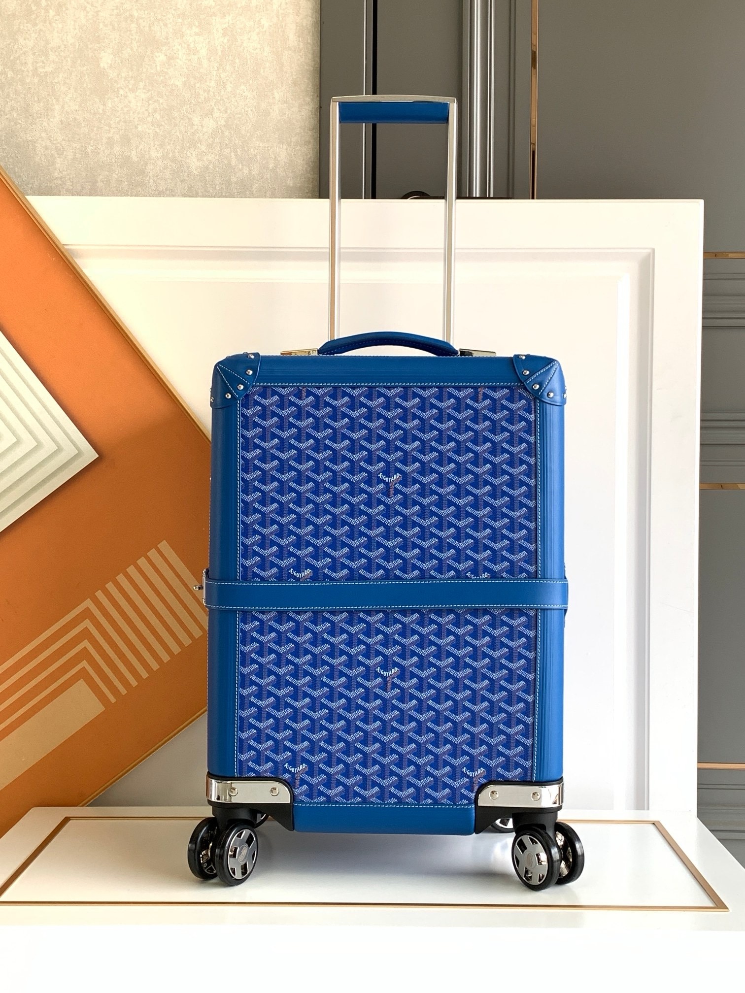 Чемодан Goyard Bourget PM синего цвета