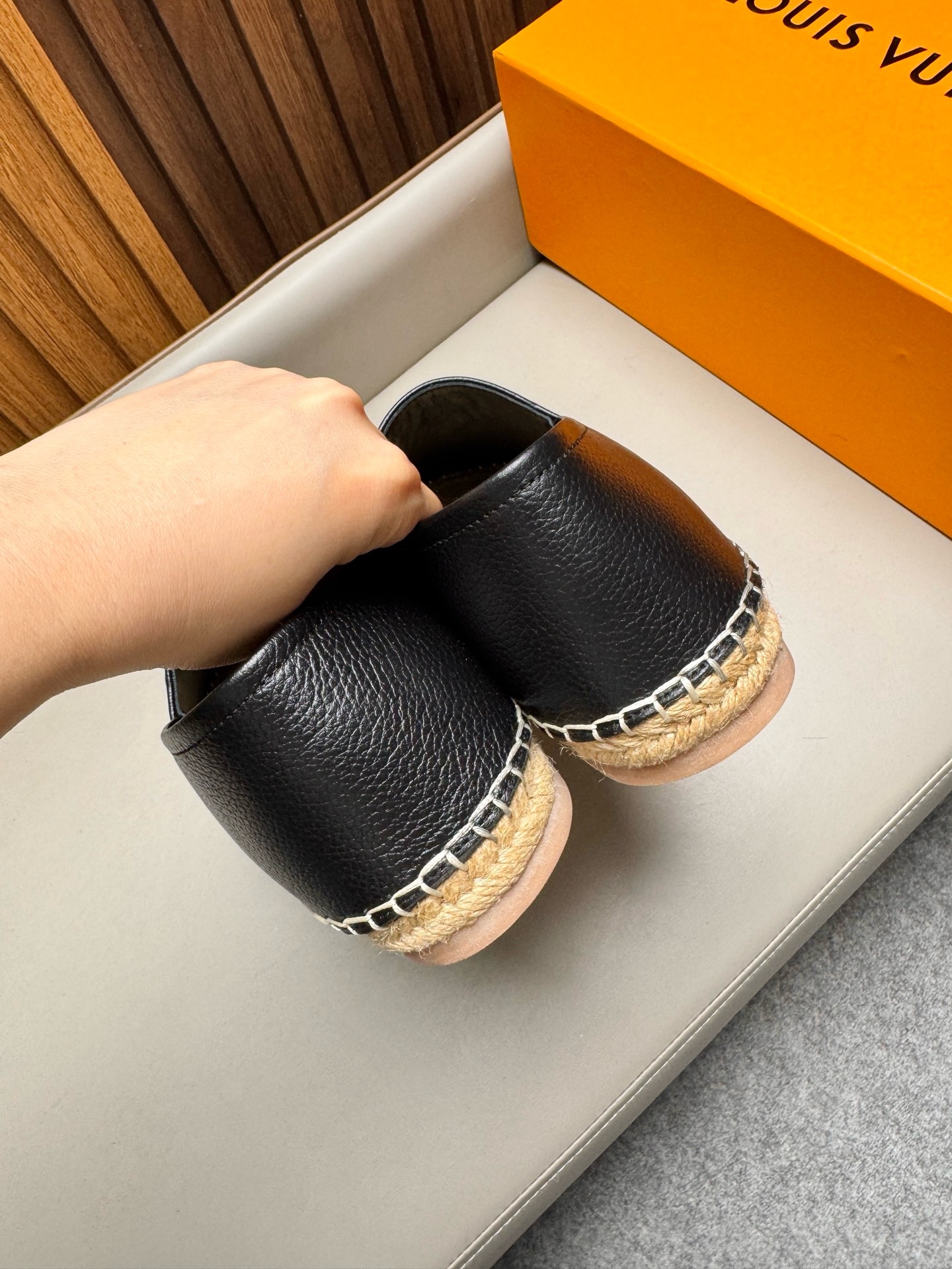 Эспадрильи мужские в стиле Louis Vuitton чёрного цвета