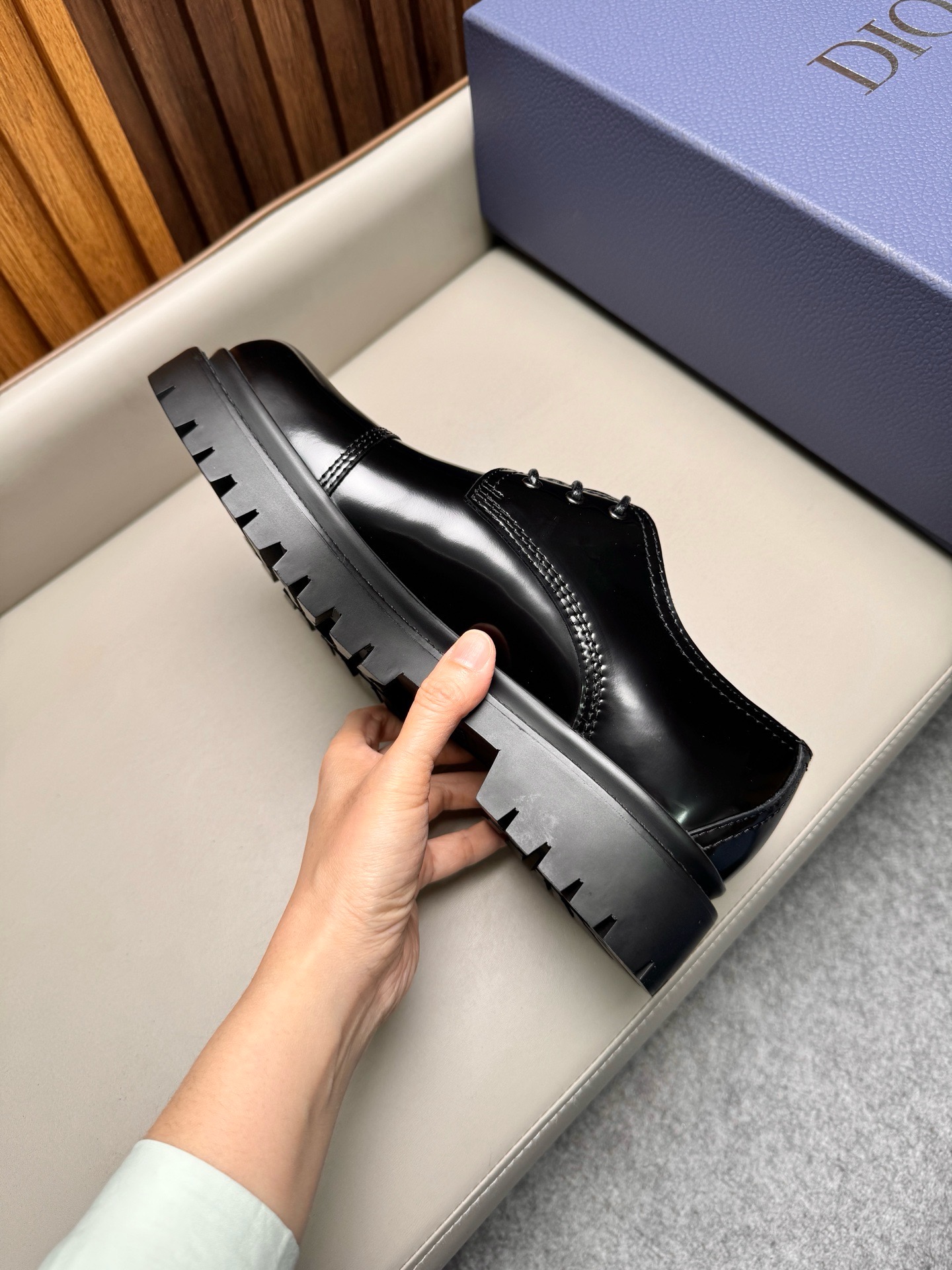 Дерби мужские в стиле Dior Explorer чёрного цвета