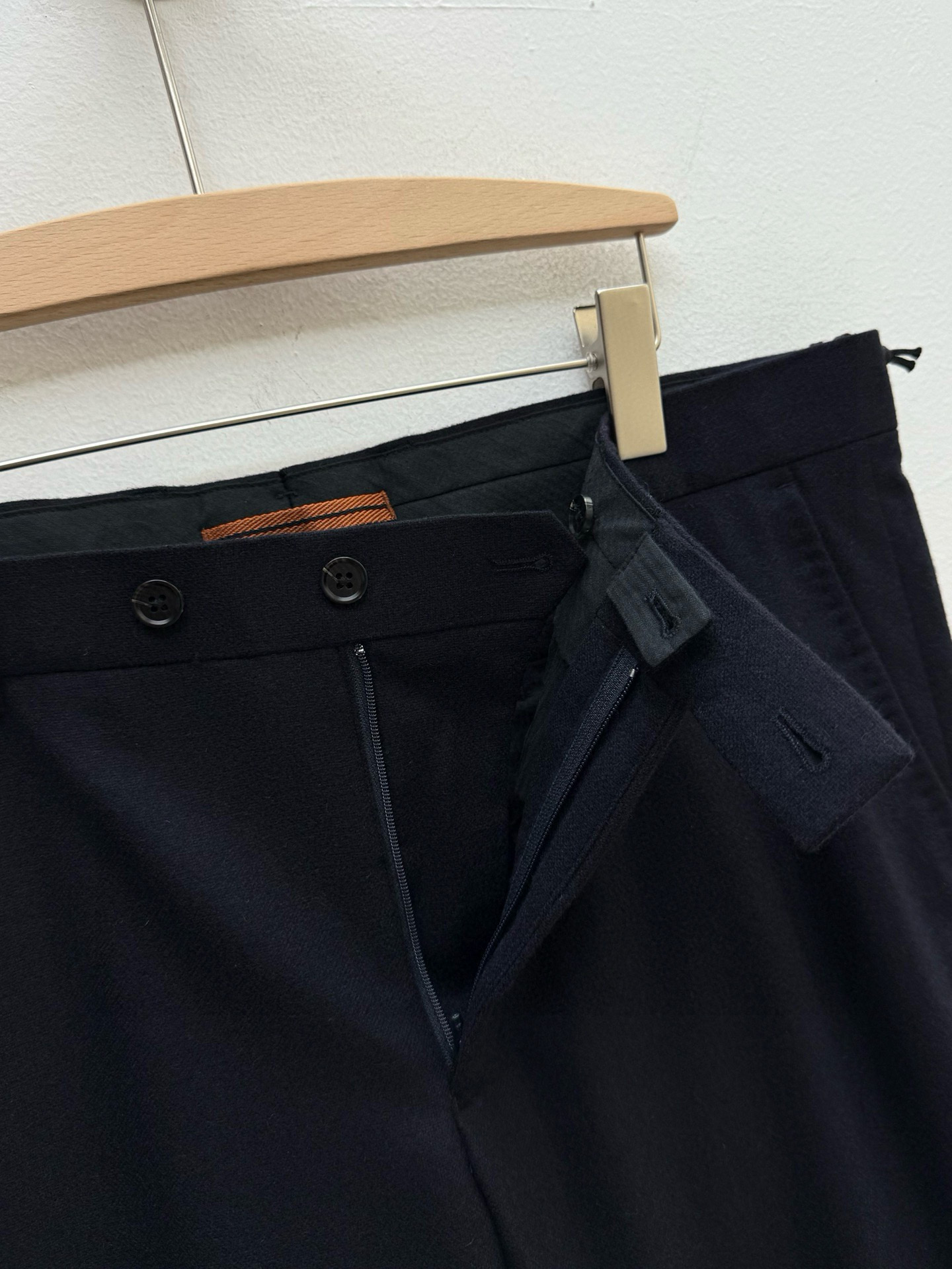 Брюки мужские в стиле Brioni Zz Trofeo из мериносовой шерсти тёмно-синего цвета