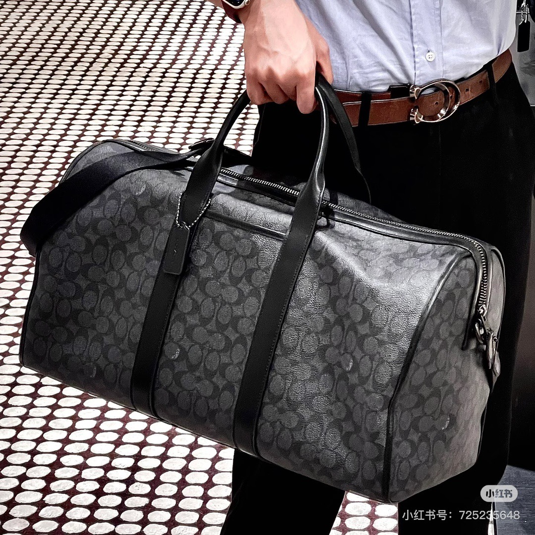 Дорожная сумка в стиле Coach Gotham 45 с кожаной отделкой