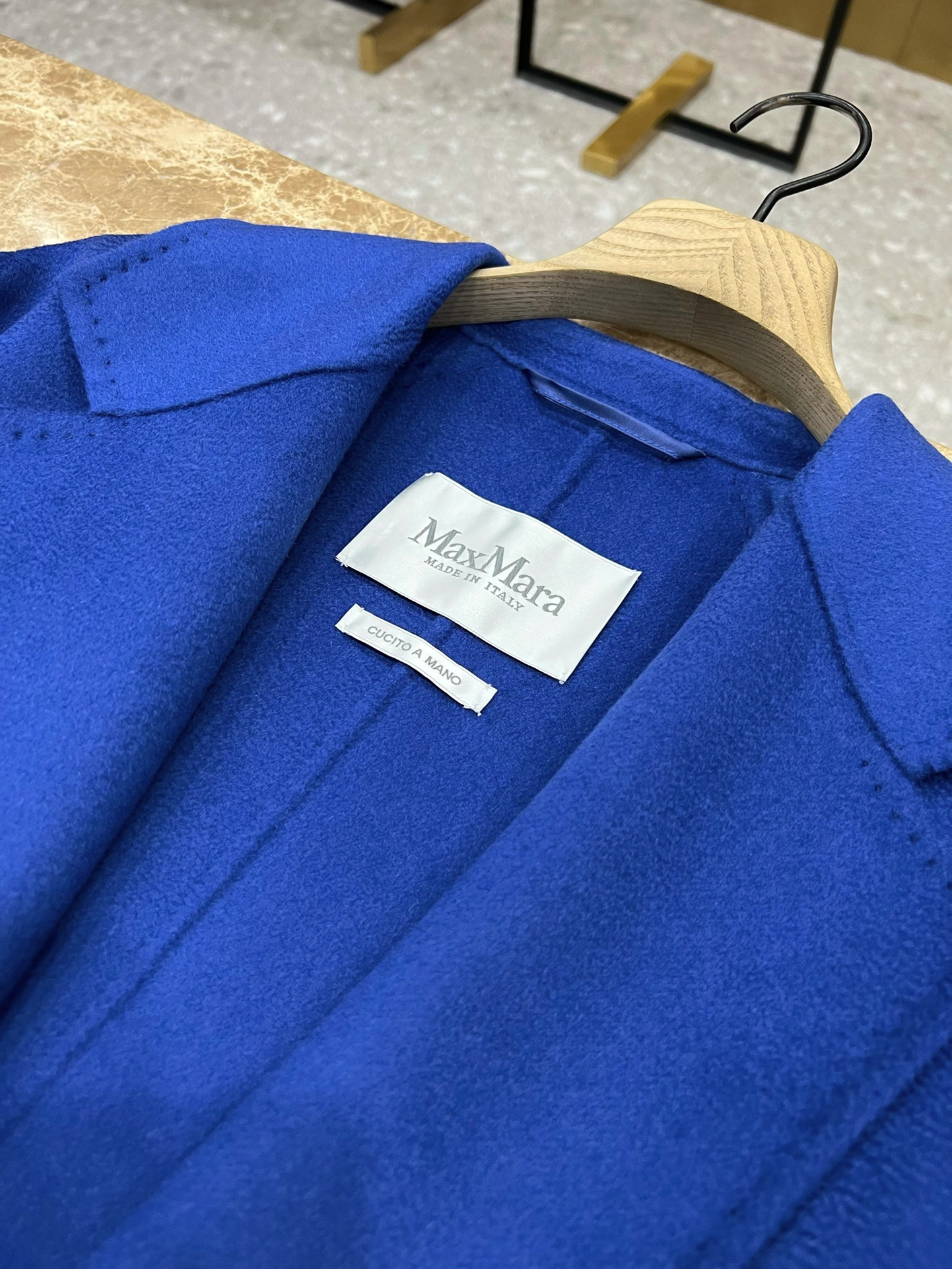 Пальто женское в стиле Max Mara Ludmilla синего цвета 