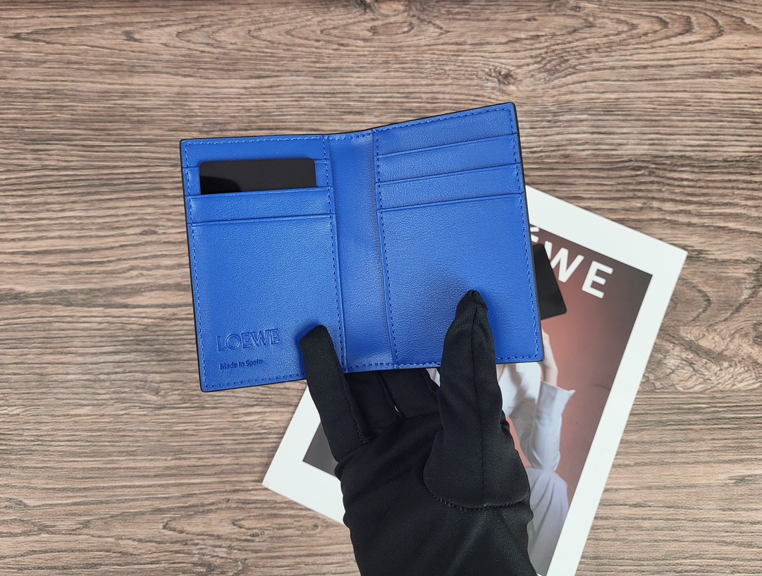 Кошелёк компактный в стиле Loewe L1132 синего цвета