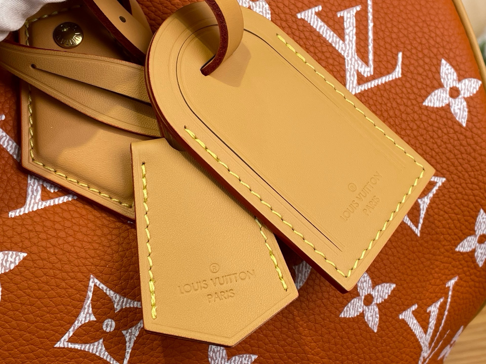 Сумка женская Louis Vuitton Speedy P9 Bandoulière 40 оранжевого цвета