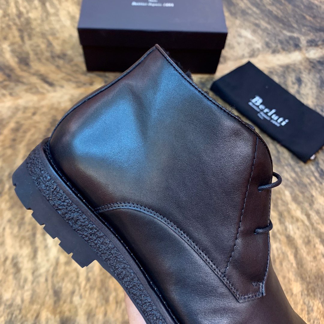 Ботинки мужские в стиле Berluti Chukka чёрного цвета