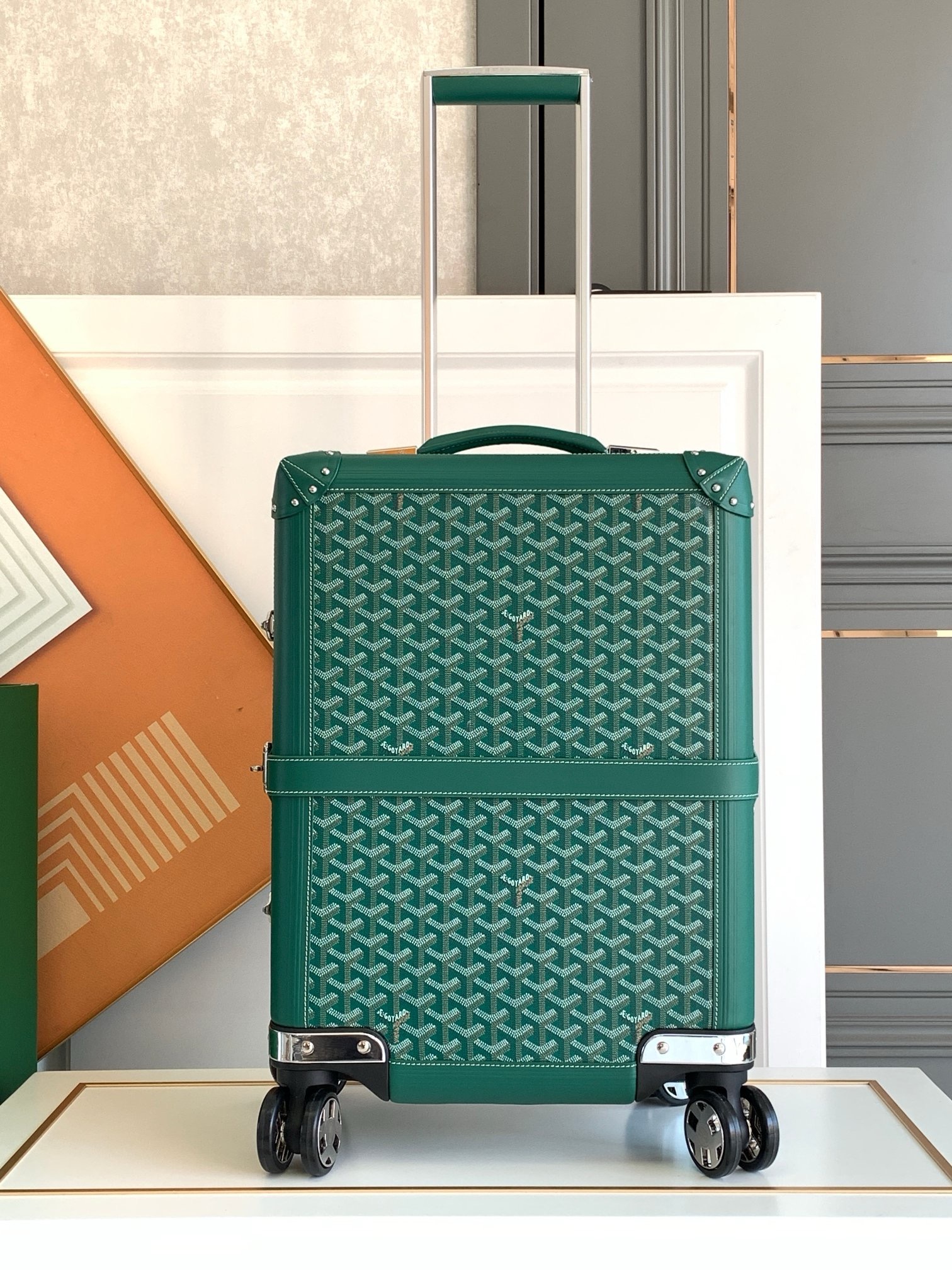 Чемодан Goyard Bourget PM зелёного цвета
