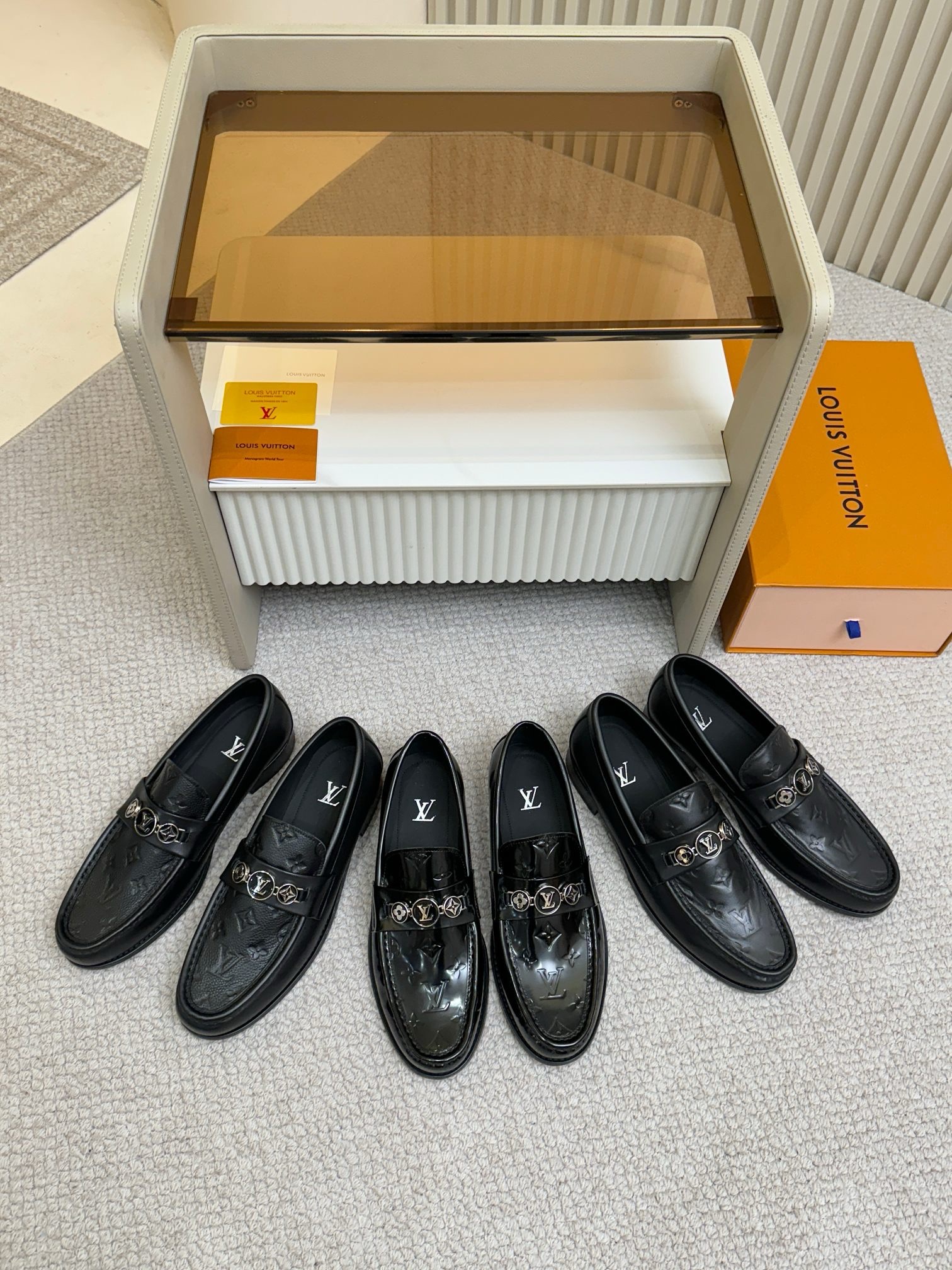 Лоферы мужские Louis Vuitton LV Initials чёрного цвета
