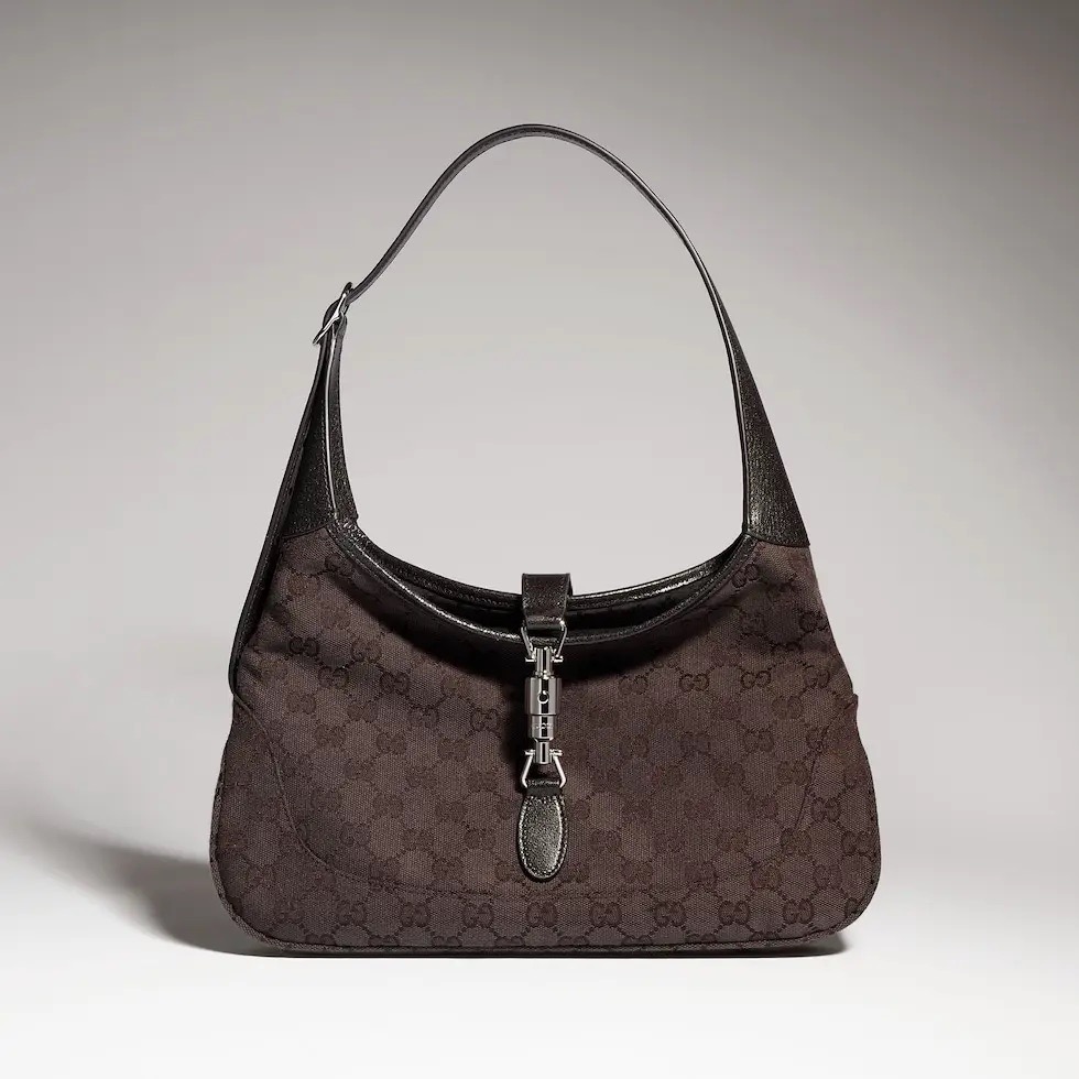 Сумка женская в стиле Gucci Jackie 1961 темно-коричневого цвета
