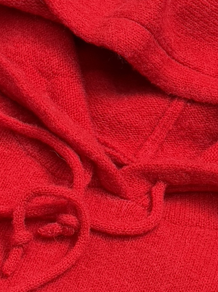 Худи унисекс в стиле Polo Ralph Lauren красного и тёмно-синего цвета с вязаным логотипом