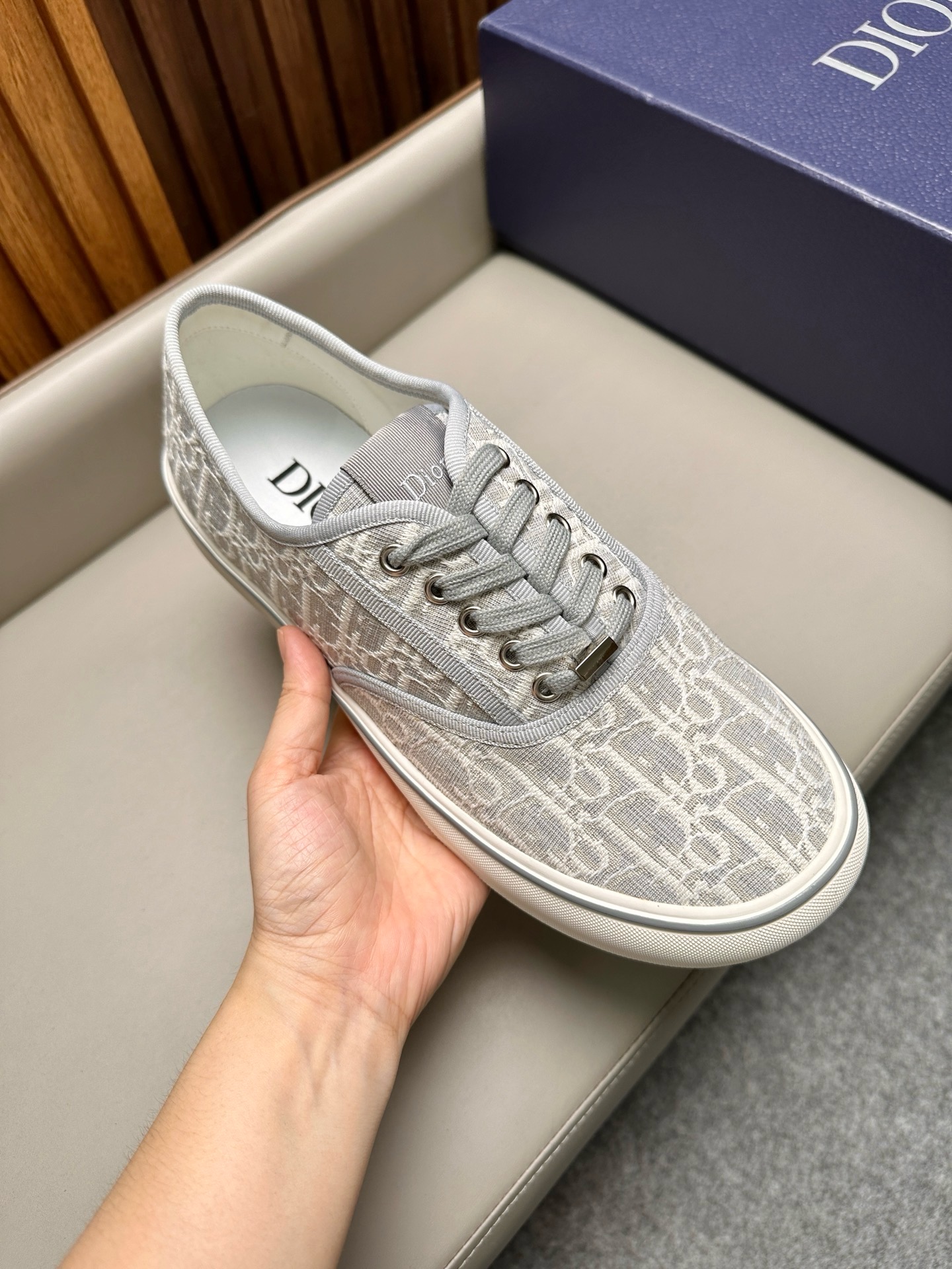 Кеды мужские Dior B23 League серого цвета