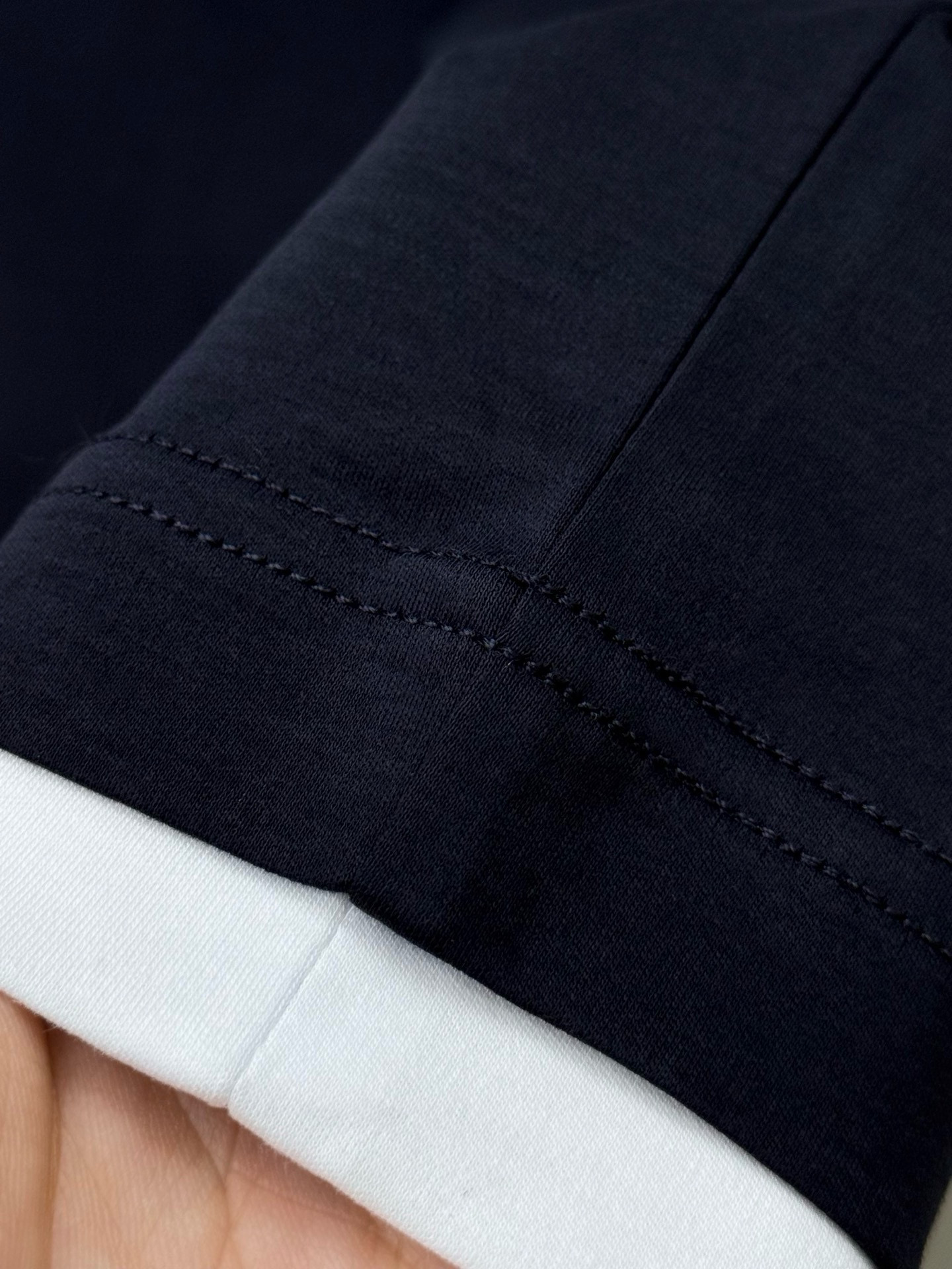 Лонгслив мужской в стиле Brioni Bri с эффектом двойного слоя из хлопка серого цвета