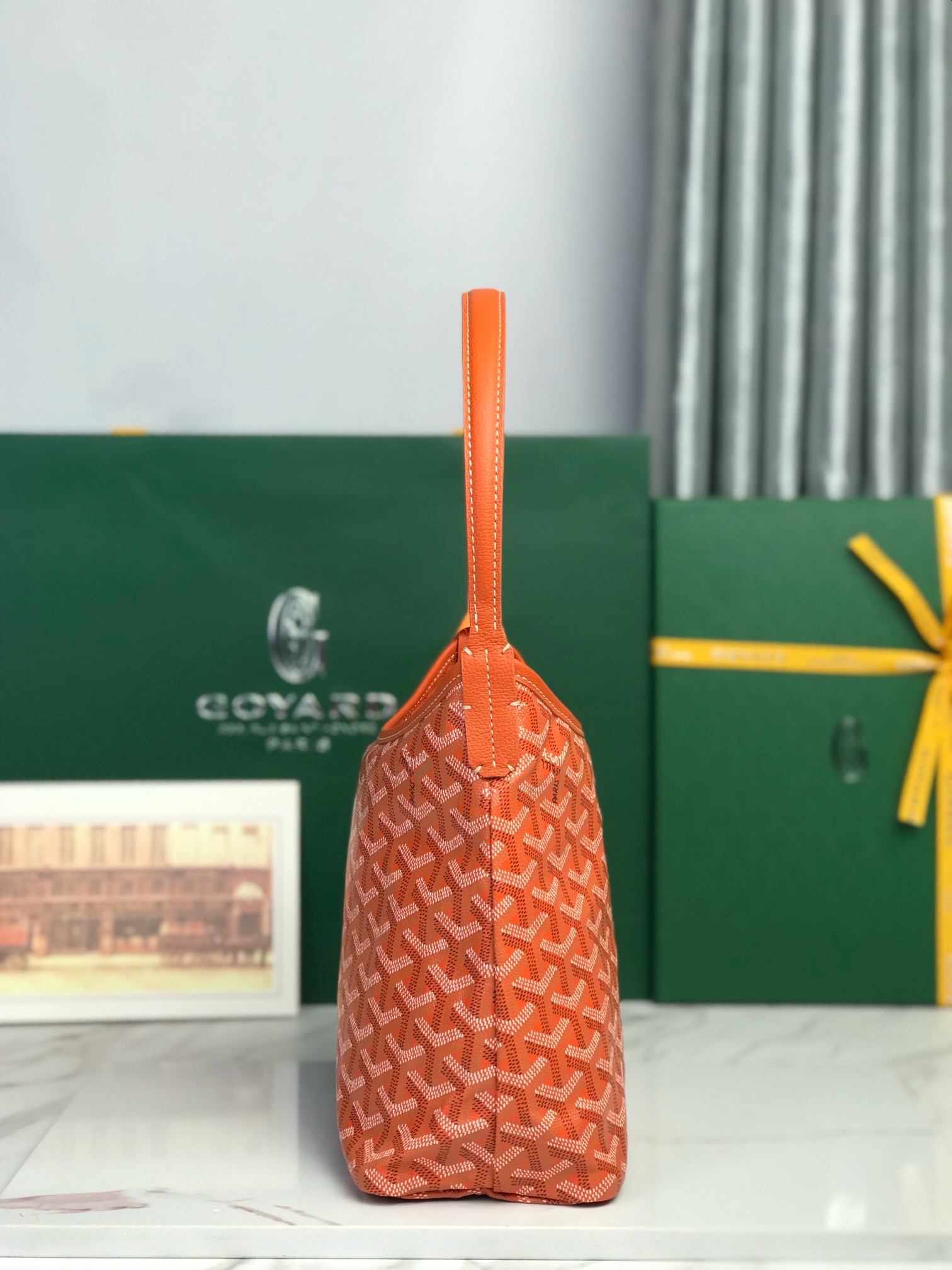 Сумка женская Goyard Hobo Mini оранжевого цвета