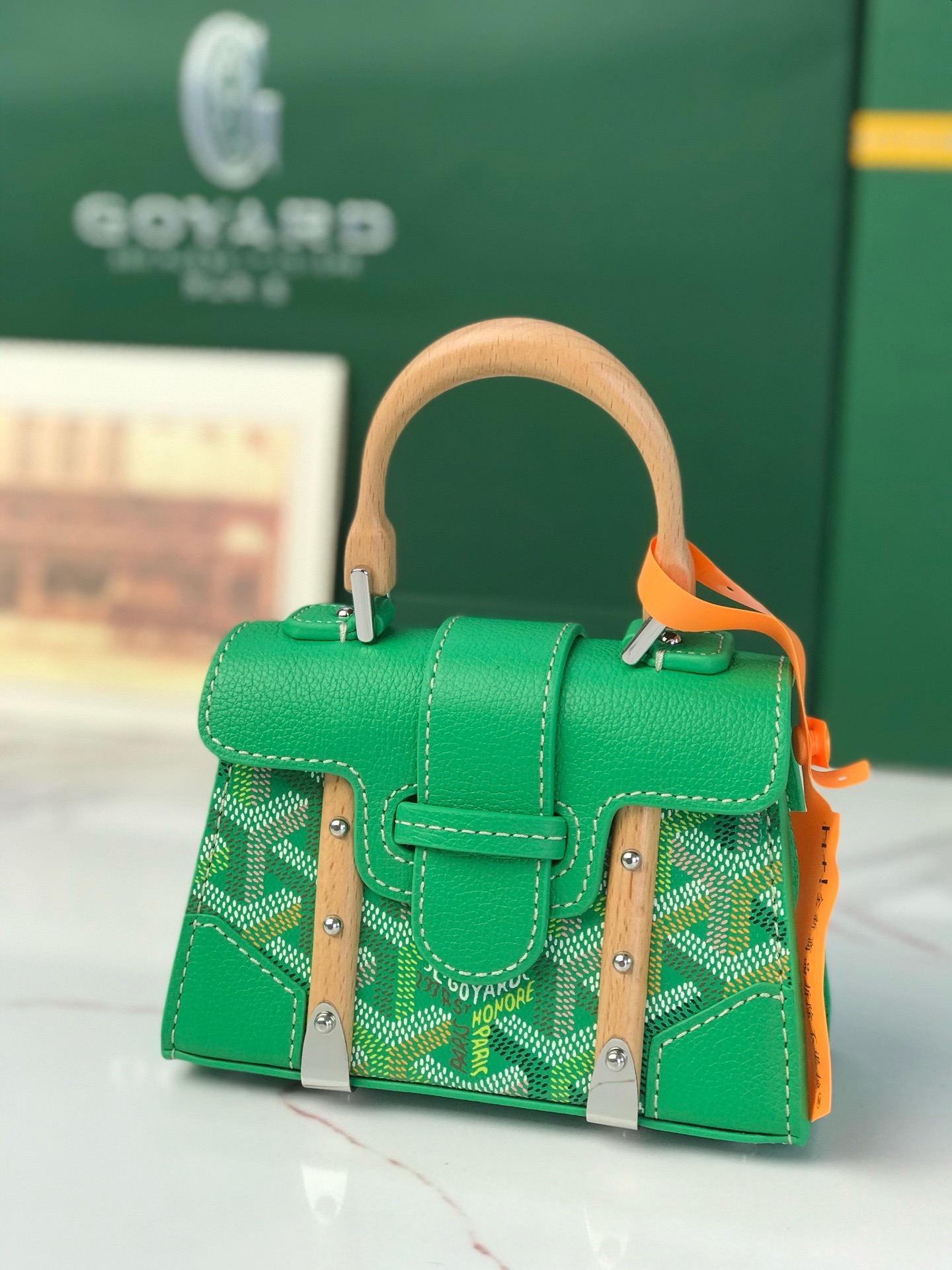 Сумка женская Goyard Saïgon Nano зелёного цвета