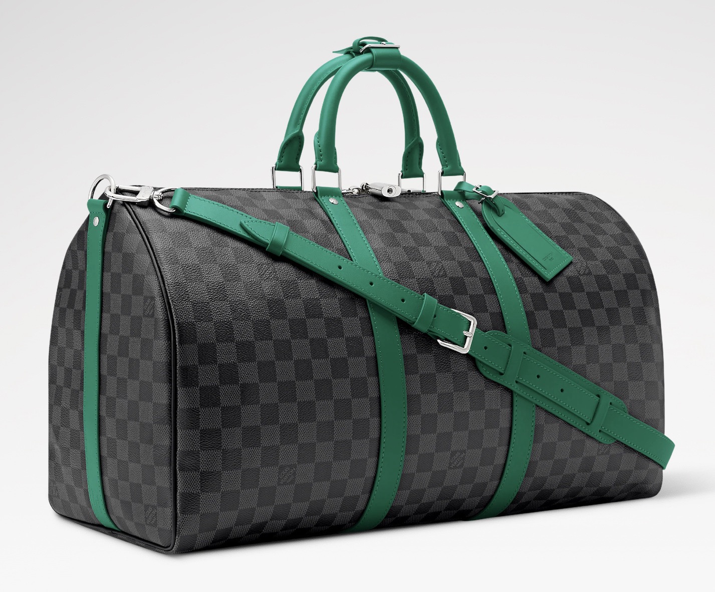 Сумка дорожная унисекс в стиле Louis Vuitton Keepall Bandoulière 50 Damier с ремнём