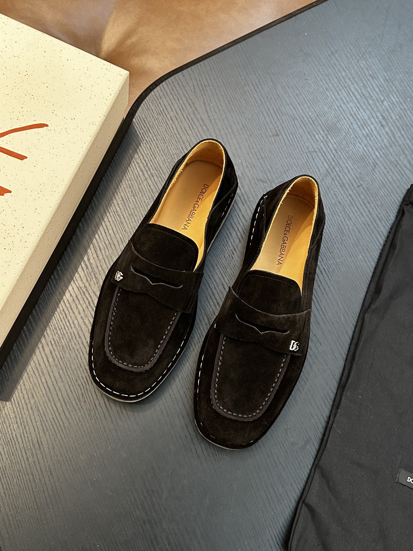 Лоферы мужские в стиле Dolce & Gabbana New Florio чёрного цвета