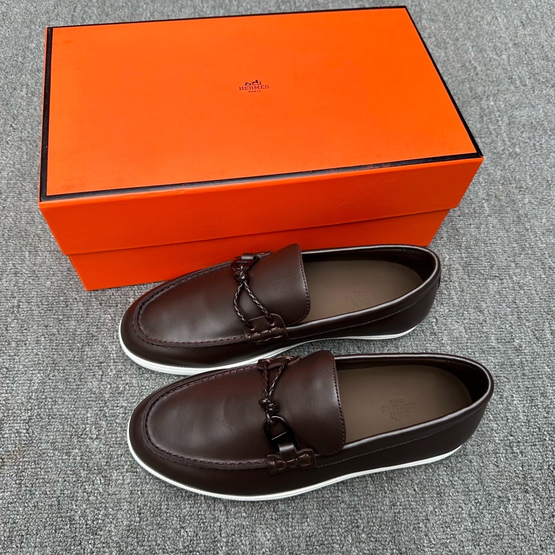 Лоферы мужские Hermès Like коричневого цвета