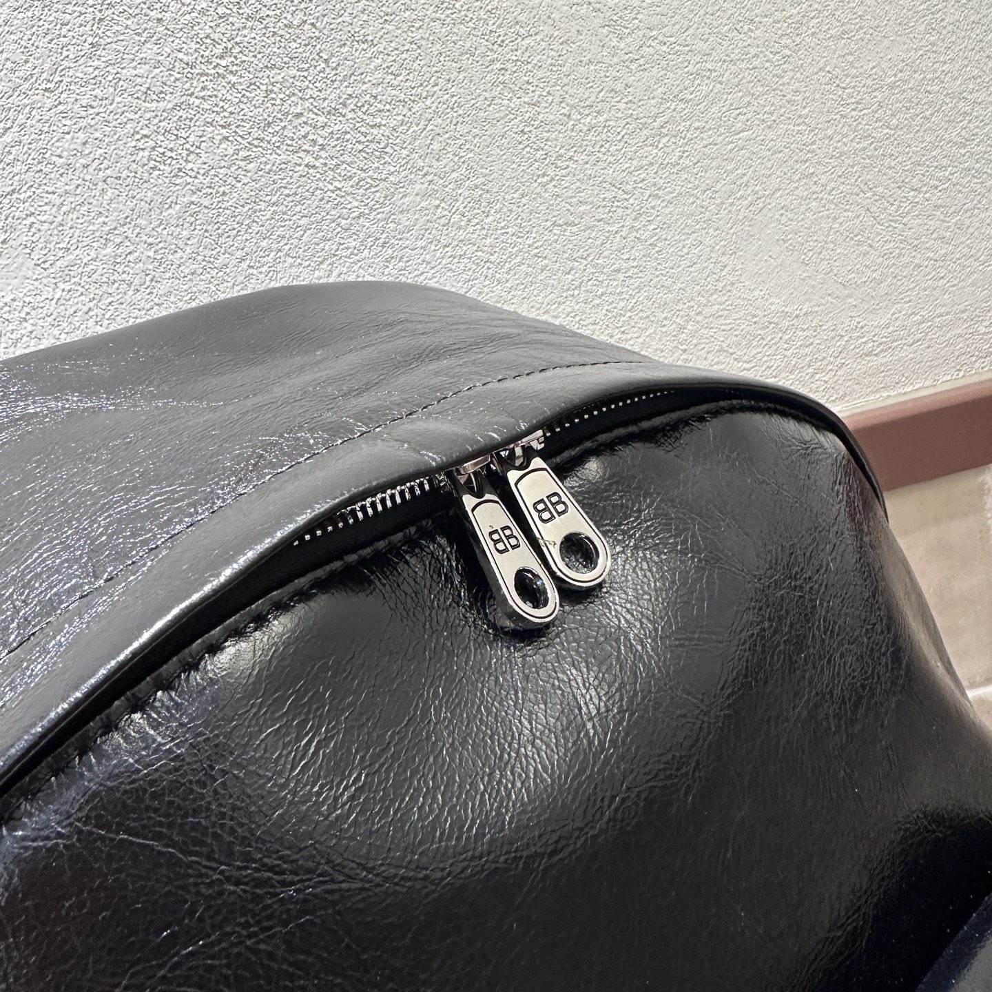 Рюкзак мужской в стиле Balenciaga Monaco из натуральной кожи чёрного цвета