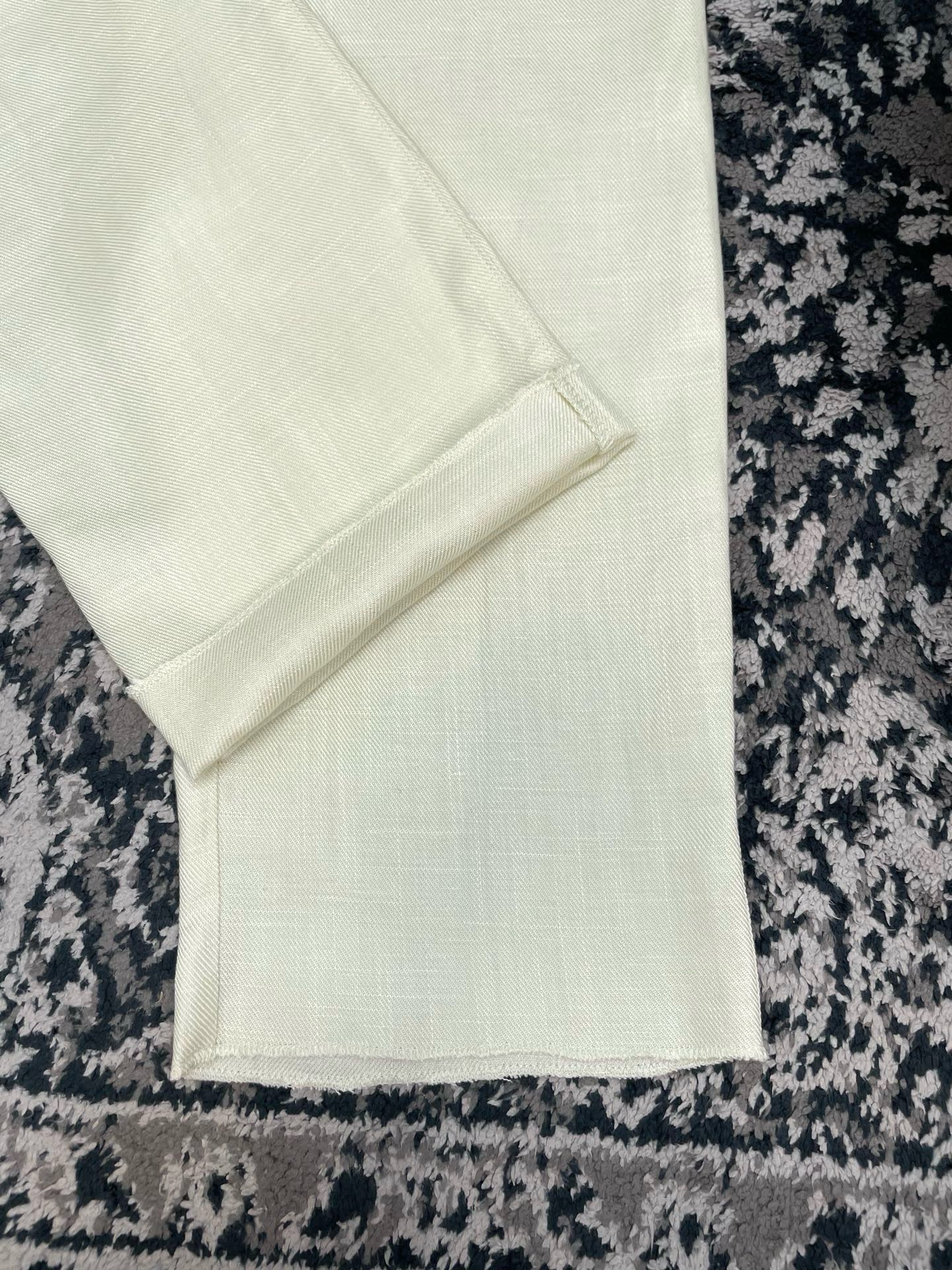Брюки мужские в стиле Zegna Oasi Lino  молочного цвета