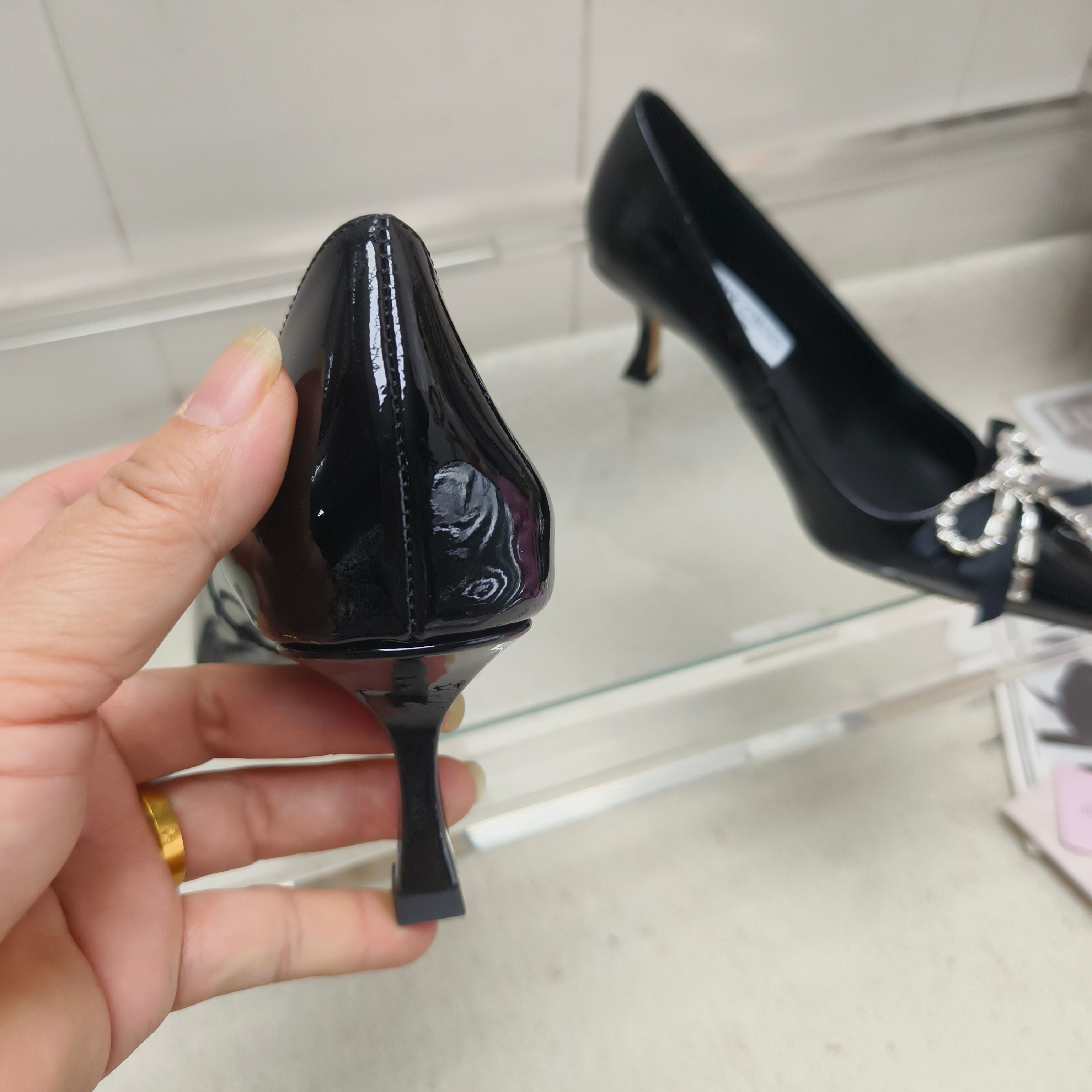 Туфли женские в стиле Jimmy Choo Auriа черного цвета