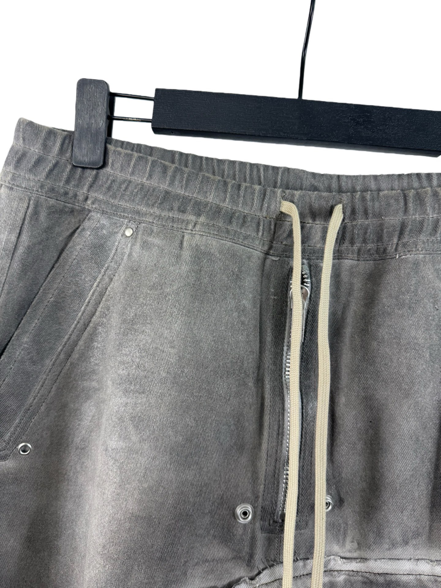 Брюки унисекс в стиле Rick Owens DRKSHDW Hollywood Double Cargo серо-графитового цвета 