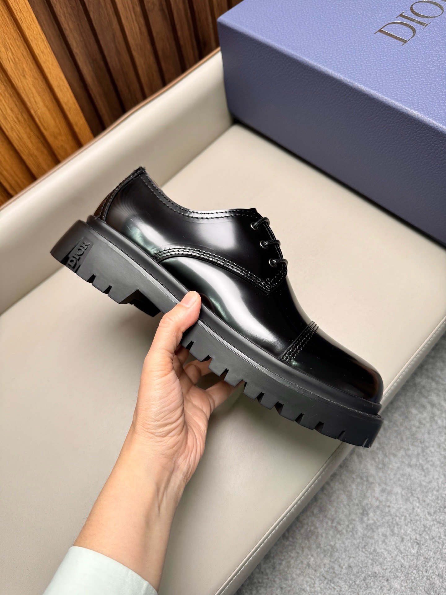 Дерби мужские в стиле Dior Explorer чёрного цвета