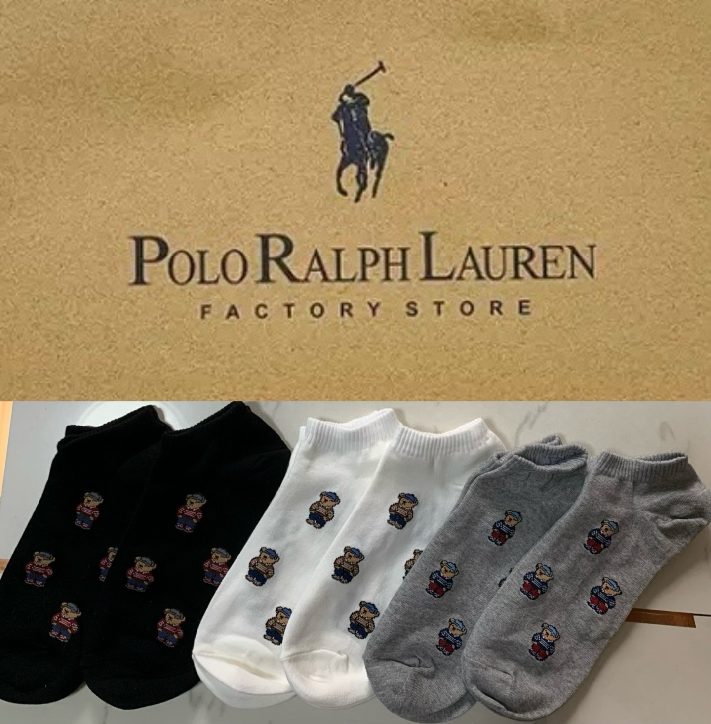 Носки женские в стиле Ralph Lauren (набор 6 пар)