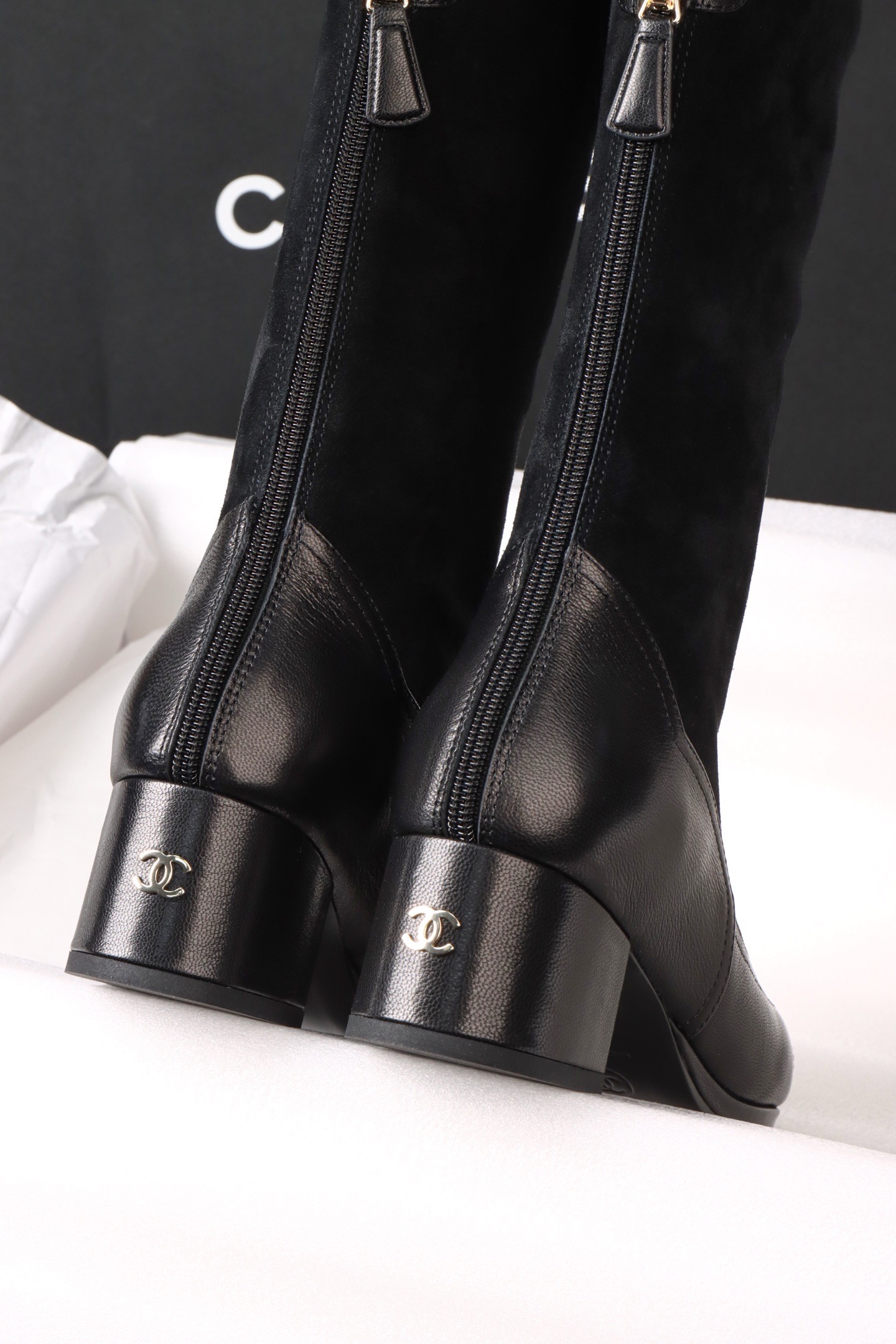 Сапоги женские Chanel Riding Boots чёрного цвета