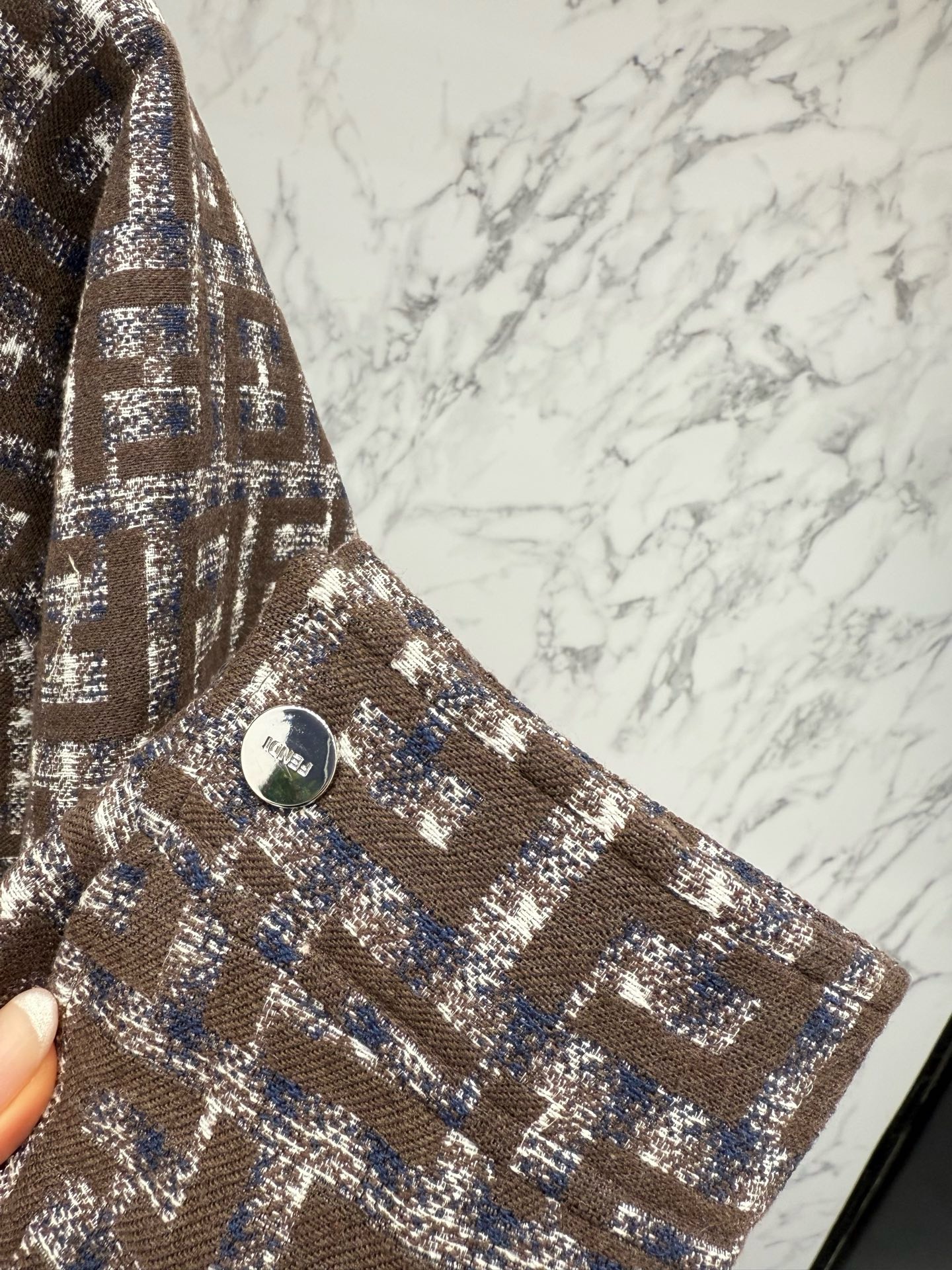 Куртка мужская Fendi FF Jacquard Blouson коричневого цвета с монограммой FF