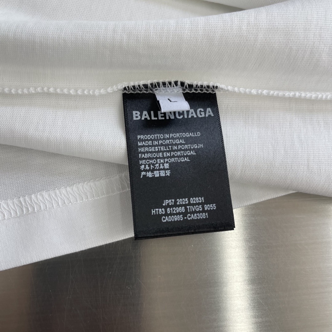 Футболка мужская в стиле Balenciaga с логотипом белого цвета