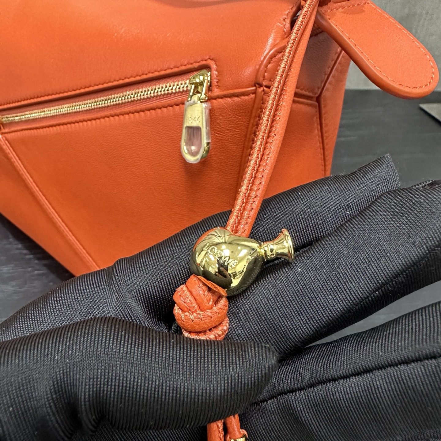 Сумка женская в стиле Loewe Puzzle оранжевого цвета