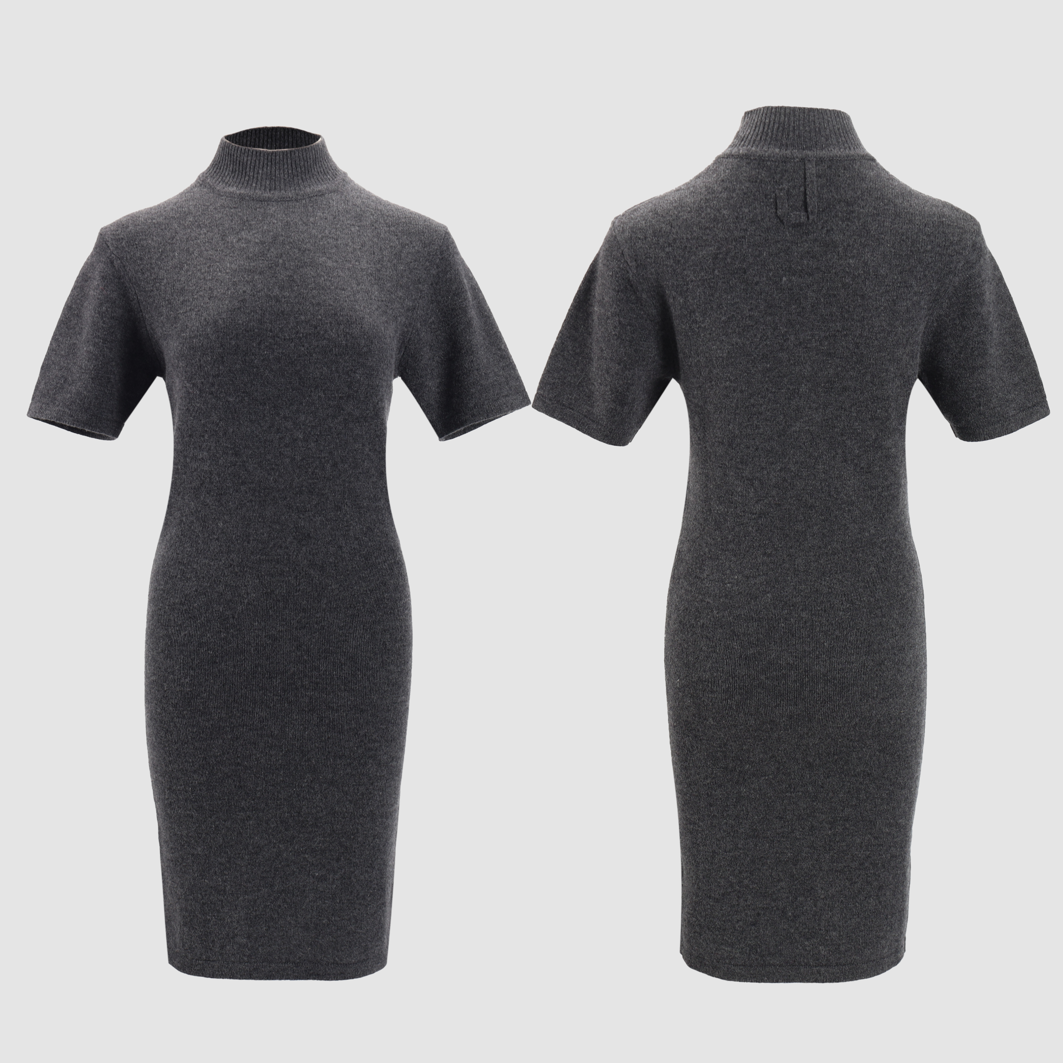 Платье трикотажное женское в стиле Jacquemus серого цвета