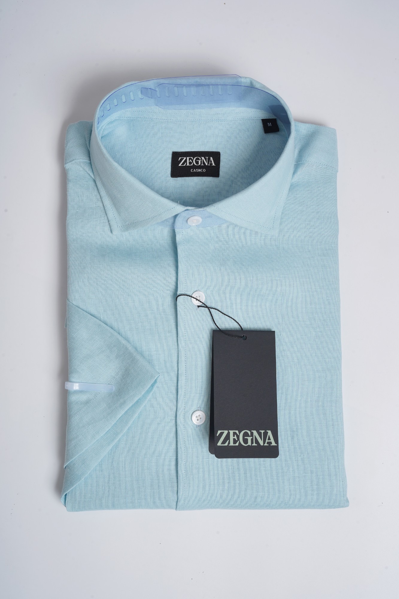 Рубашка мужская Zegna светло-голубого цвета с коротким рукавом