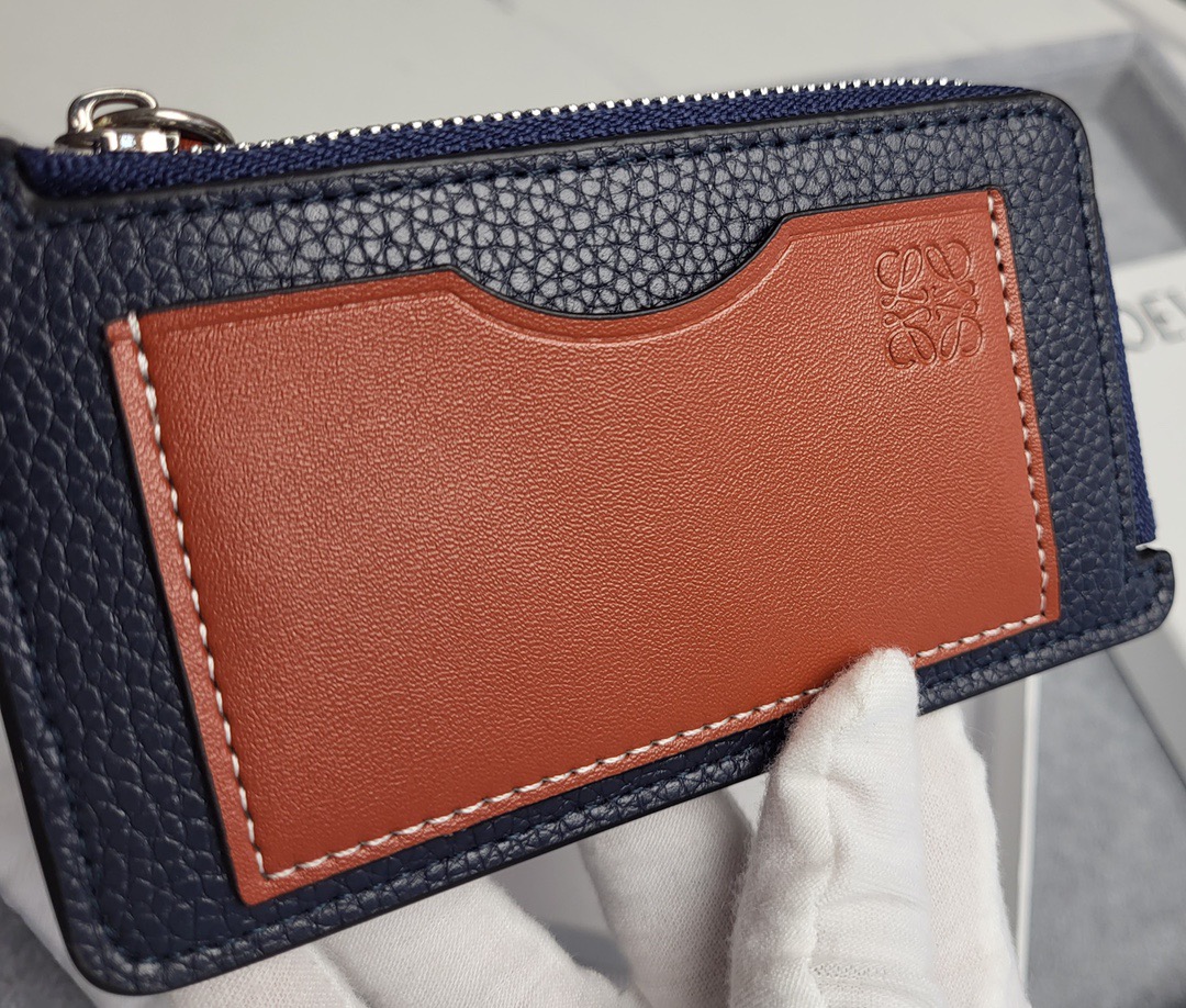 Картхолдер в стиле Loewe Anagram L1103 сапфирово-синего  цвета