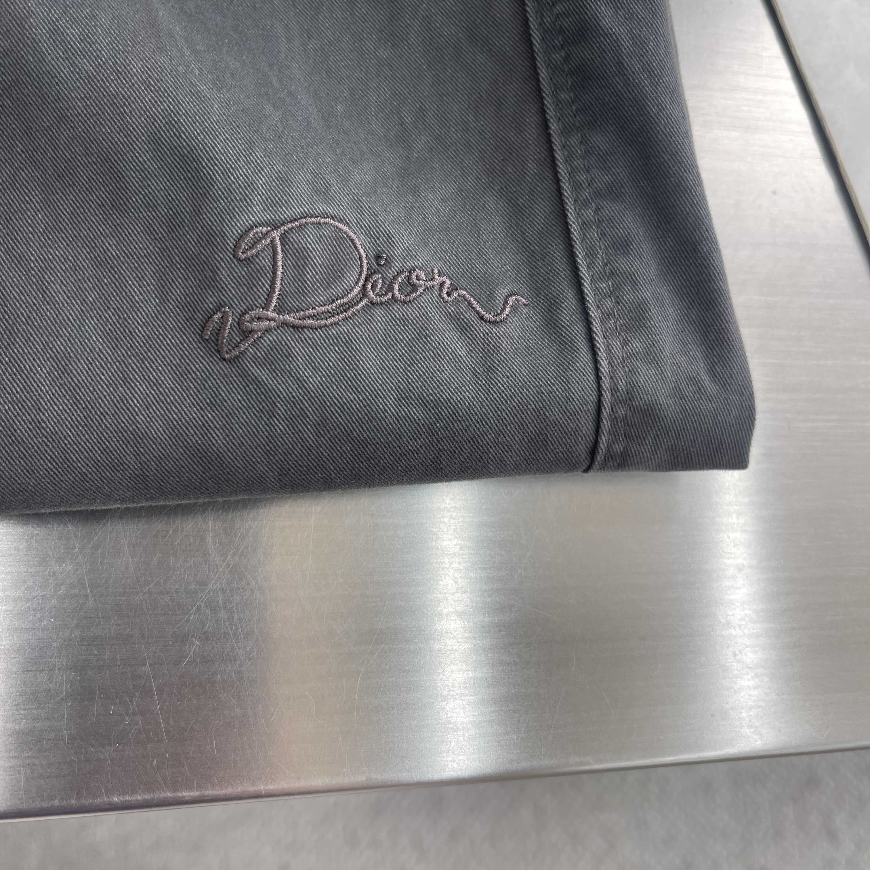 Брюки мужские в стиле Dior из хлопка серого цвета карго с эластичным поясом