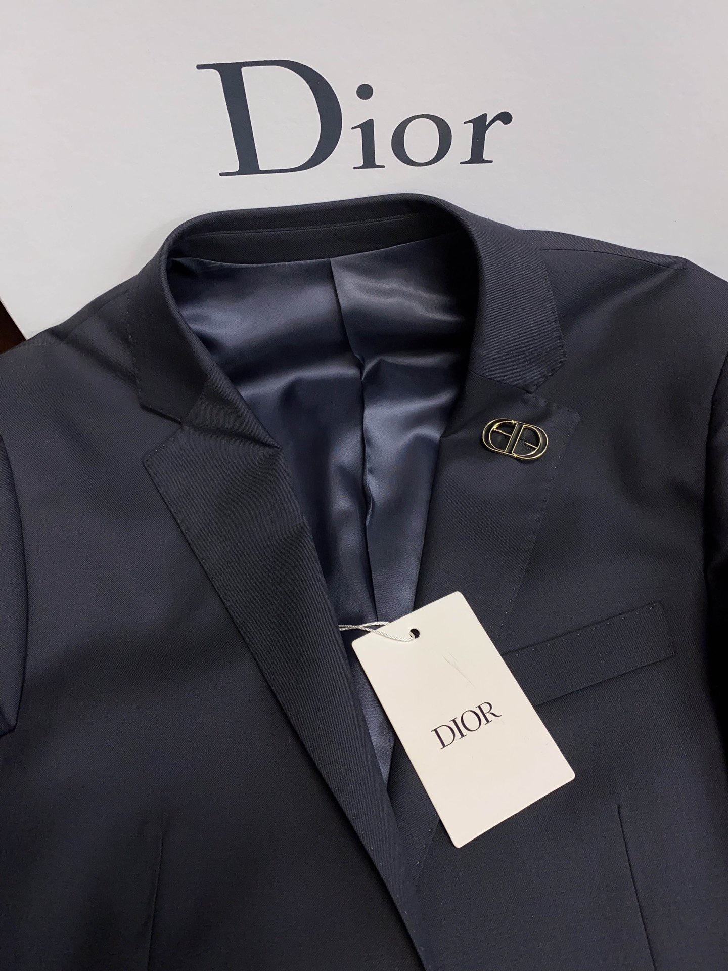Костюм мужской в стиле Dior темно-синего цвета (пиджак + брюки)