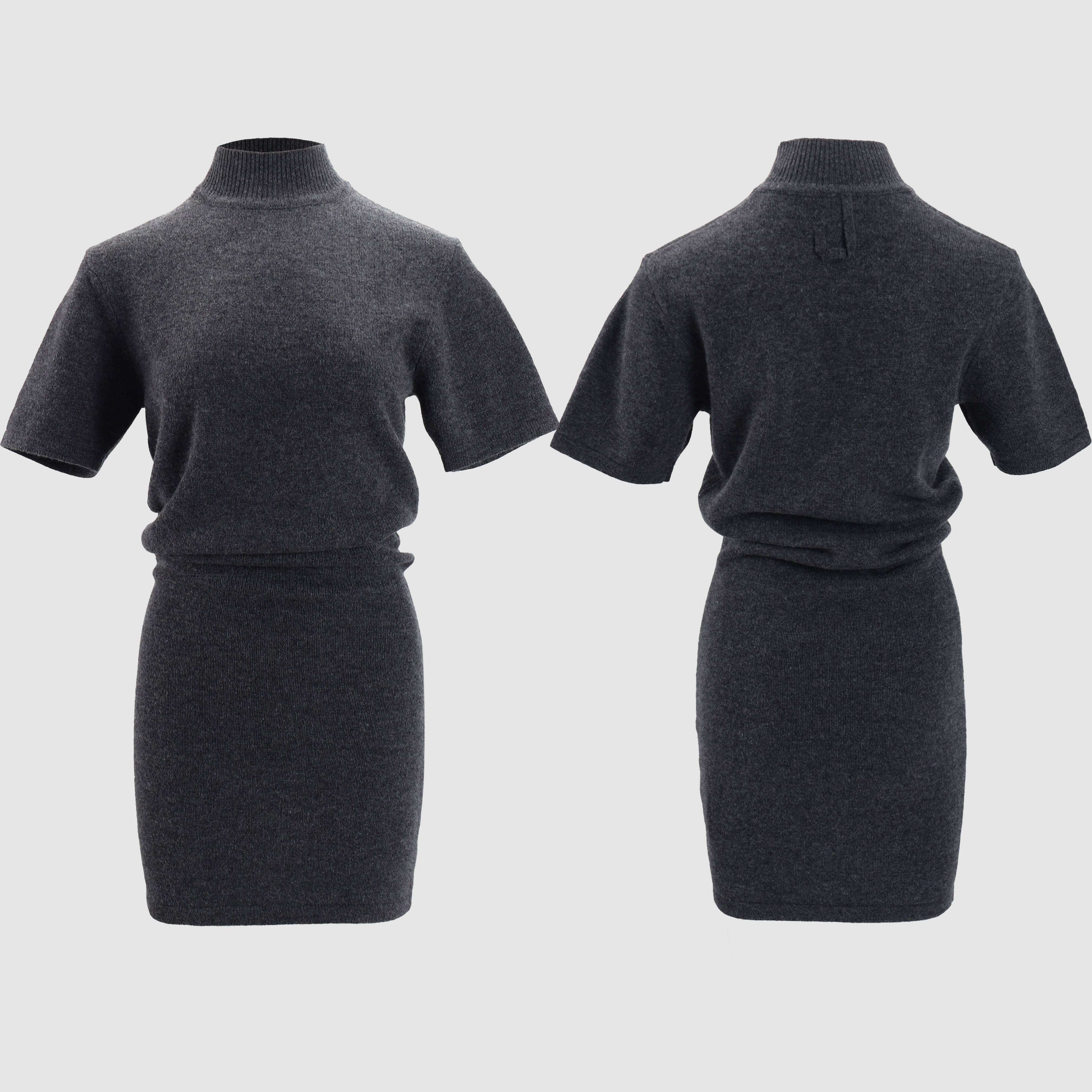 Платье трикотажное женское в стиле Jacquemus серого цвета